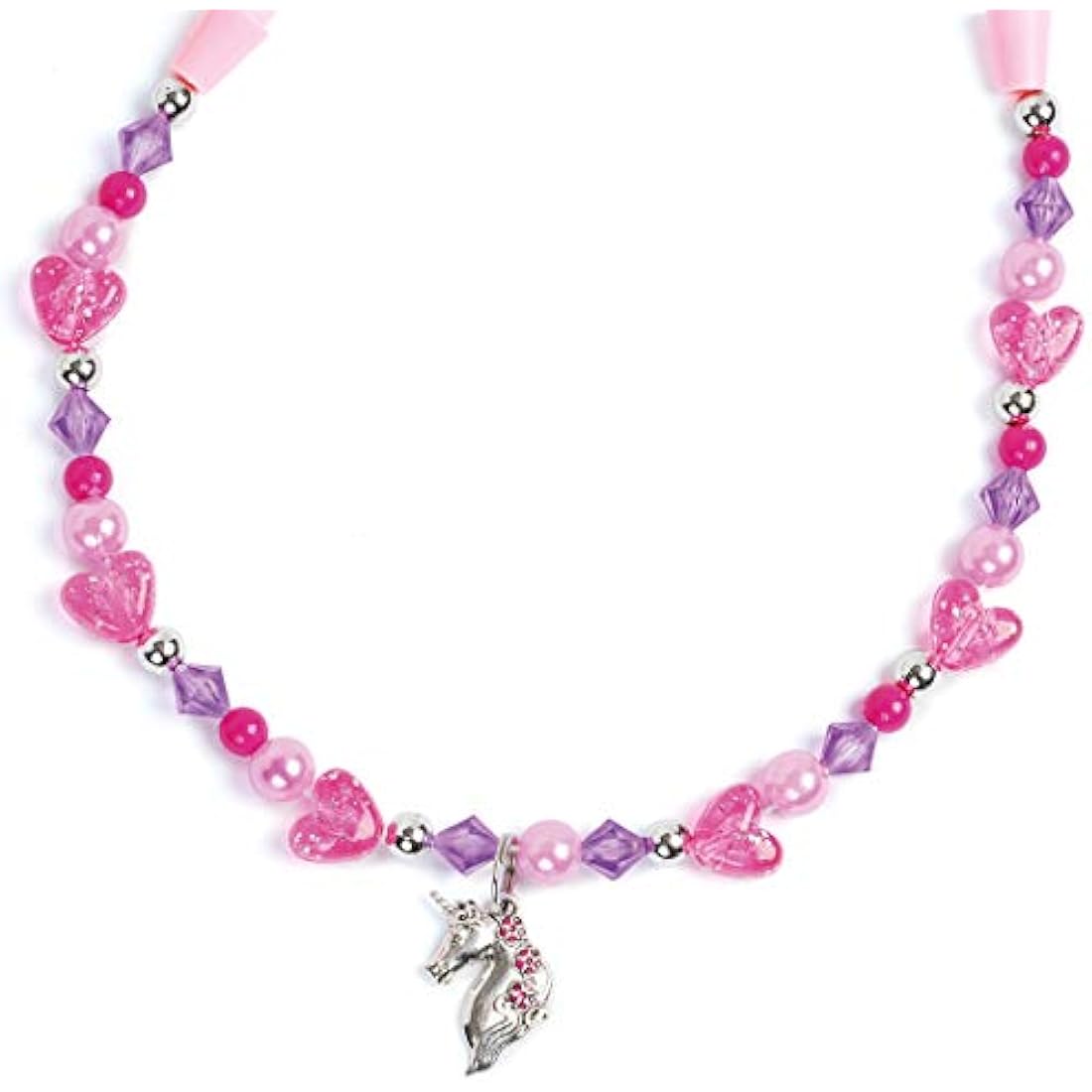 Unicorn Charm Jewellery | Create Beautiful Bracelets & Necklaces | Includes 10 Metal Charms And Over 300 Beads| Made With 100% Recycled Plastic | For Ages 4+