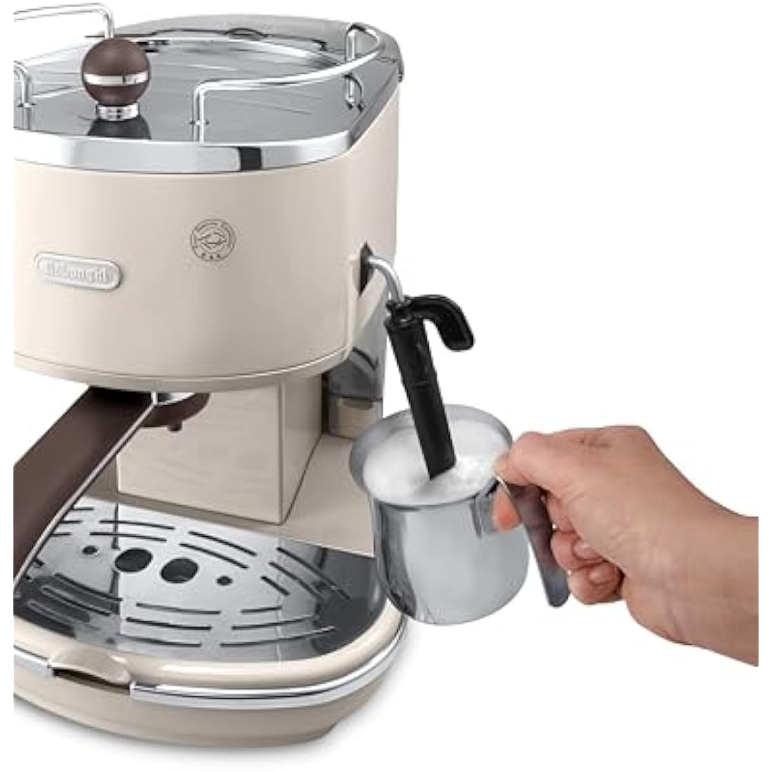 De'Longhi Vintage Icona Traditional Barista Pump Espresso Machine, Coffee and Cappuccino Maker, ECOV311BG, 1.4 liters, Cream