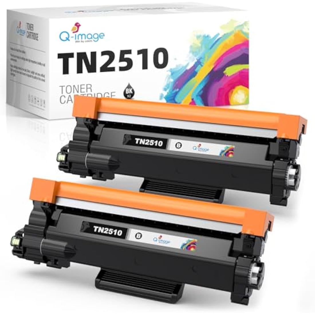 Q-image TN2510 TN 2510 Toner Cartridge Compatible for Brother TN-2510 for Brother DCP-L2620DW DCP-L2627DW DCP-L2660DW HL-L2400DW HL-L2400DWE HL-L2445DW HL-L2447DW MFC-L2800DW MFC-L2835DW(2 Black)