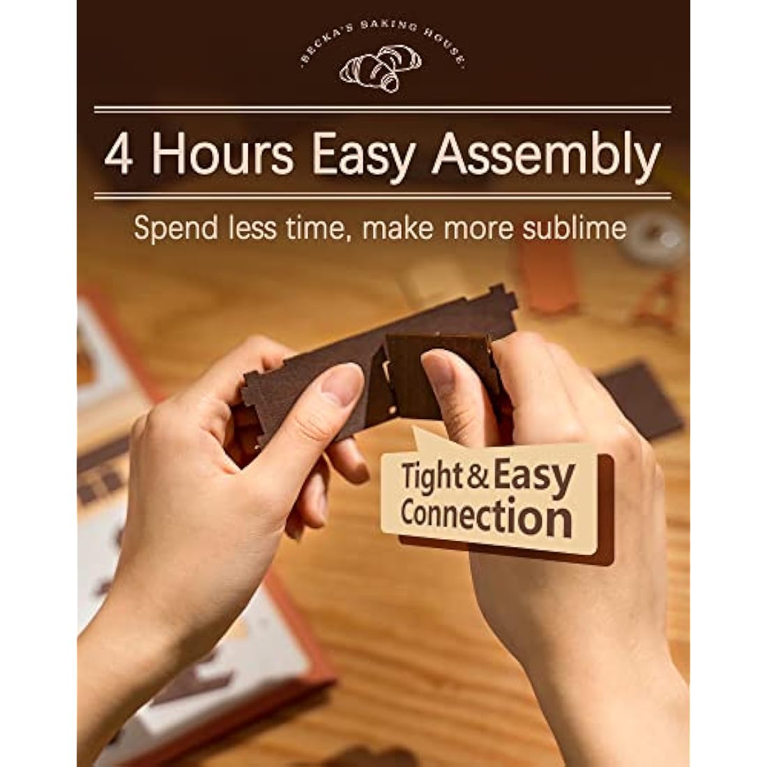 Rolife DIY Miniature House Kit Becka's Baking House-DIY Miniature House Kit For Adults Dollhouse Wooden Model Kit Home Desk Decoration Gift Idea DG161