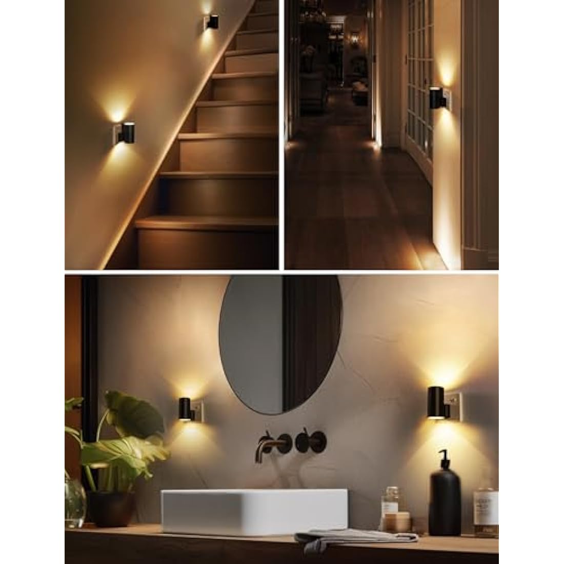 LOHAS-LED Night Light Plug in Wall, Plug in Night Light for Hallway, Dusk to Dawn Nightlight, Dimmable Nightlight 0-100LM, Warm White Light 3000K, Plug Light for Bedroom Bathroom Stair Toddler, 2 Pack