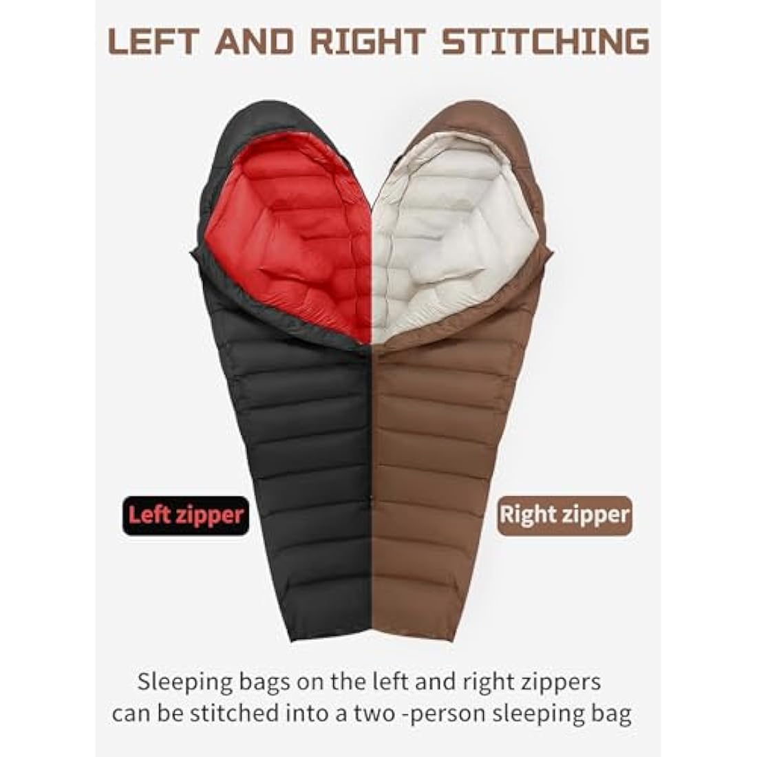 QEZER Winter Sleeping Bag for Adults, Lightweight Down Sleeping Bag -20 Degree C for Cold Weather Camping and Mountaineering Outdoor with 660 FP Duck Down