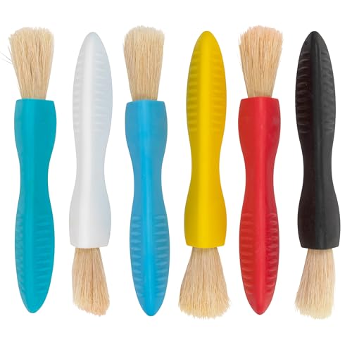 READY 2 LEARN Triangle Grip Paint Brushes | Set of 6 | 18m+ | Easy to Hold Paint Brushes for 2, 3 and 4 Year Olds | Encourage Writing Grip