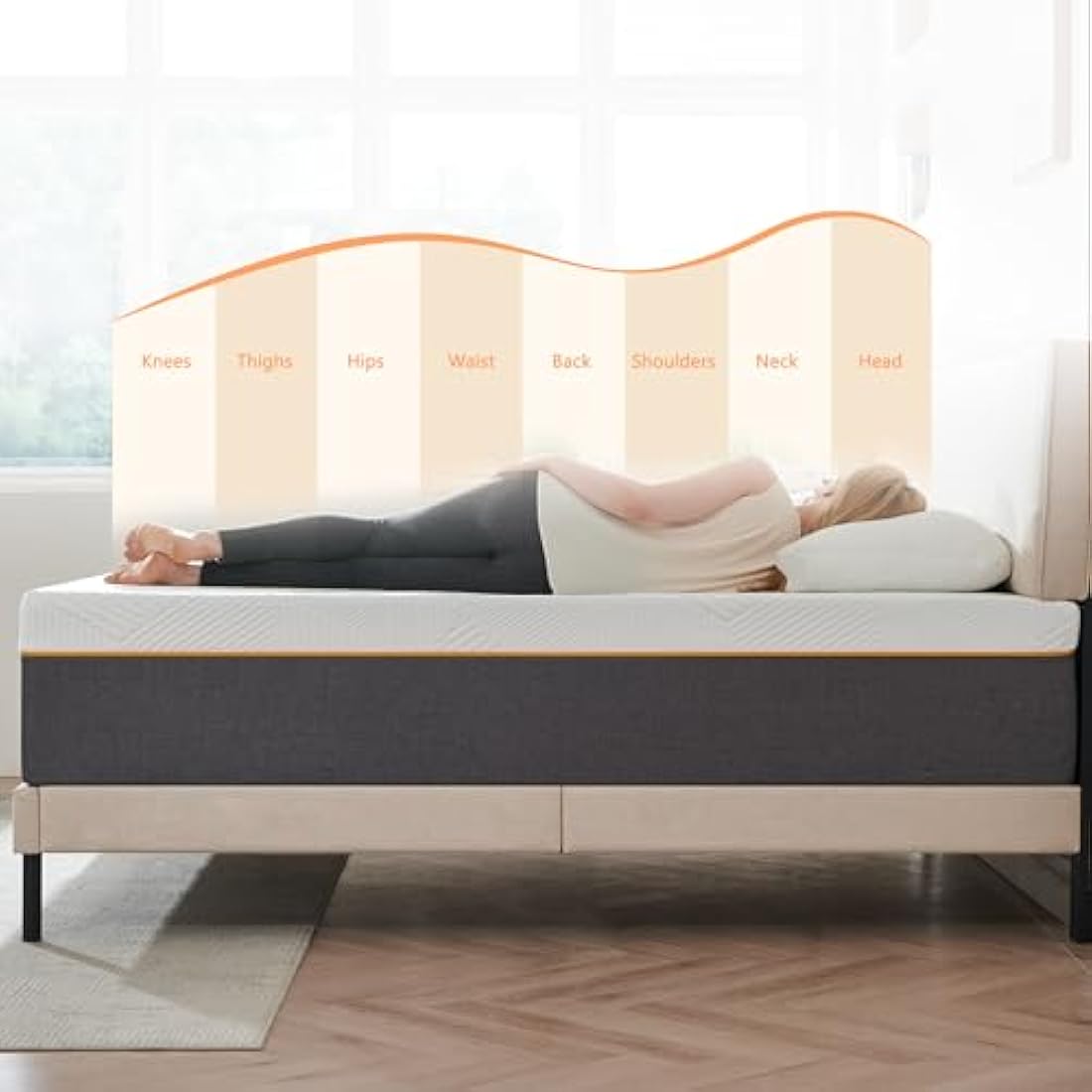 Sleremind Mattress,22cm Thickness Double Mattress with Memory Foam,Medium Firm,Soft and Gentle care Fabric for Back Pain,Enough Support,Mattress in Box,135x190x22cm