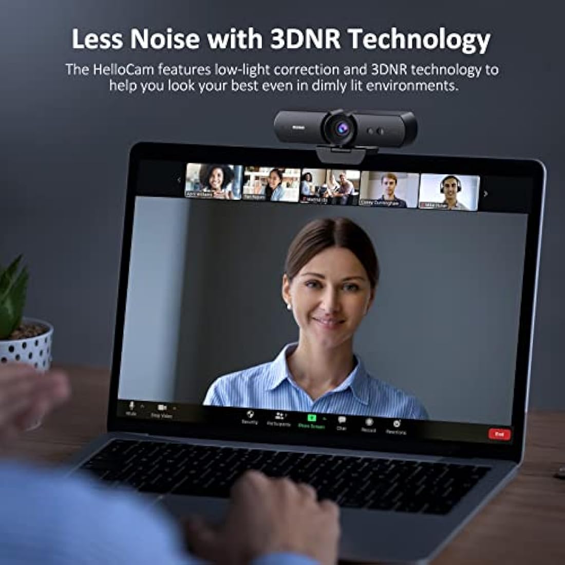 NexiGo HelloCam, 1080p Webcam with Windows Hello and Microphone, True Privacy with Patented Automatic Shutter, Facial Enhancement, HD USB Webcam Camera for PC, Video Calling, Recording, Conferencing
