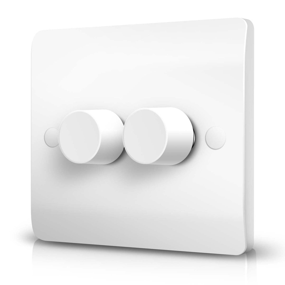 Belns Melns LED Dimmer Switch, Trailing Edge Double Dimmer Light Switch for Dimmable LED/Halogen Lights, Rotary Push On/Off, 2 Gang 1 Way/2 Way, 3-150