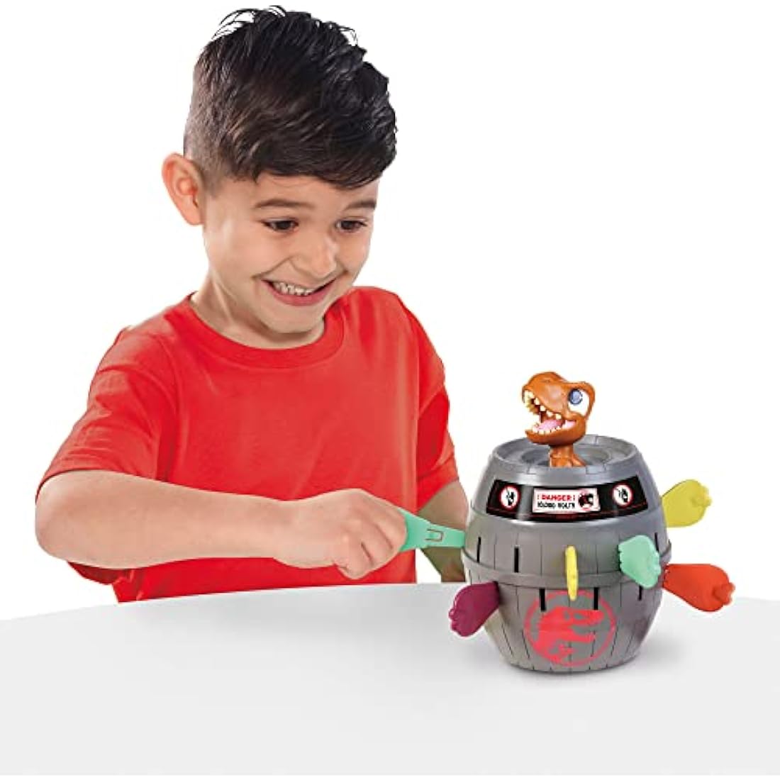 TOMY Pop Up Trex Classic Children's Action Game, Family & Preschool Kids Game, Jurassic World Games, Action Game for Children 4, 5, 6, 7, 8 Year Old Boys & Girls & Adults