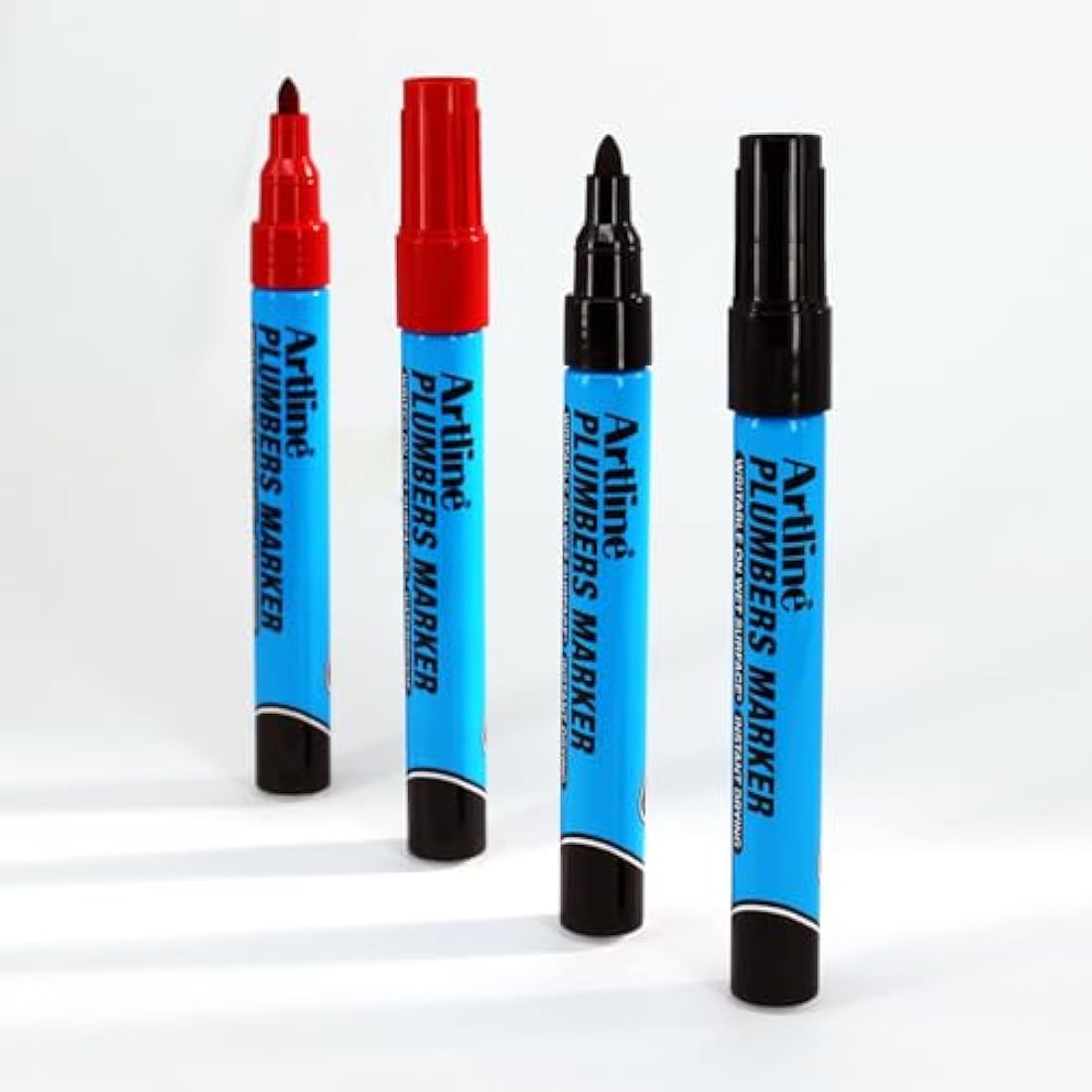 Artline Plumbers Permanent Markers | Professional Series | For Use On Wet Surfaces | Waterproof | EKPR-PLM | 1.5mm Bullet Tip | Pack of 12 | Black