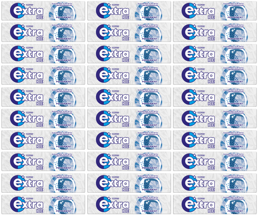 30 x Extra Ice Peppermint Gum 10 Pce
