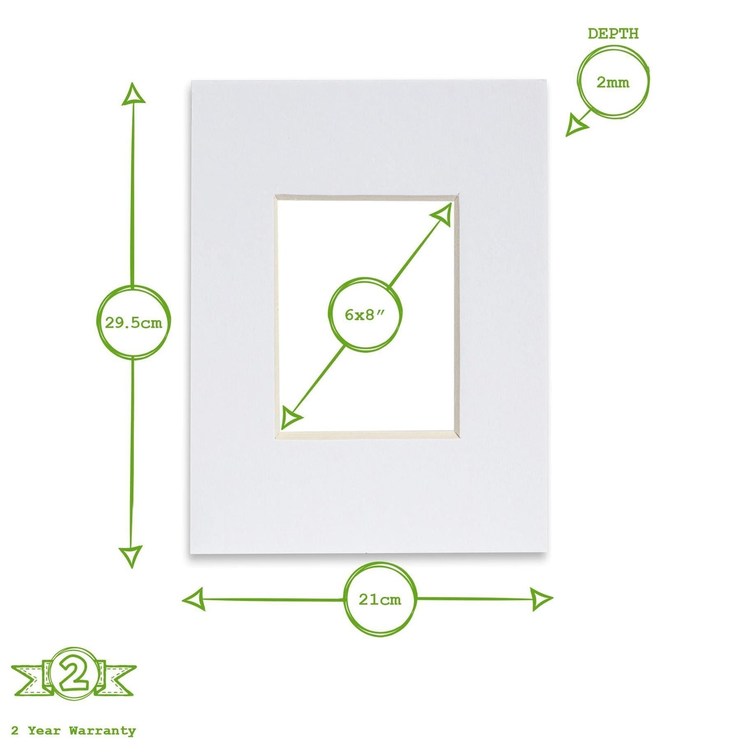 A4 Frame Picture Mounts - for A5 (6" x 8") Image - Pack of 10