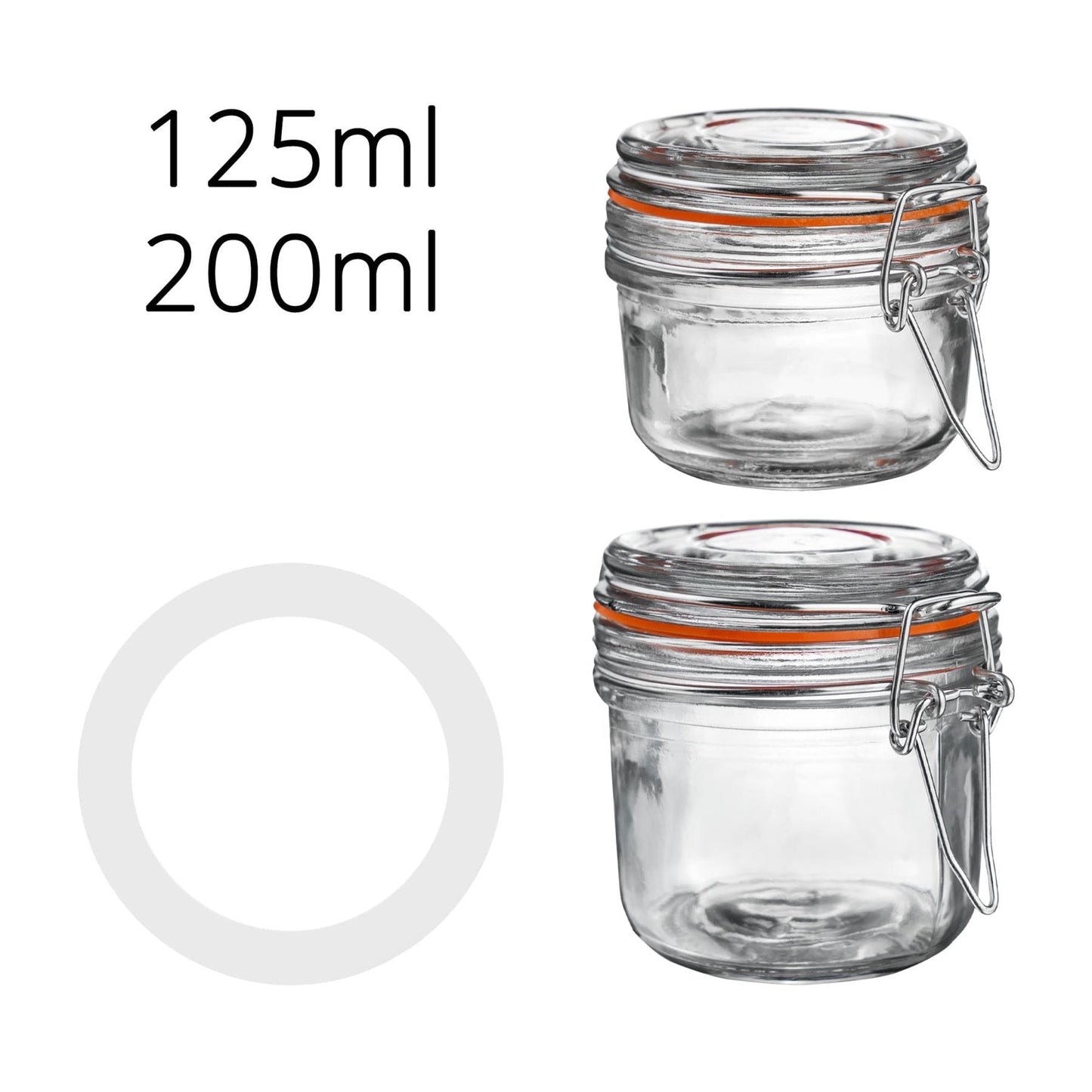 Medium Glass Storage Jar Seals - Pack of Six