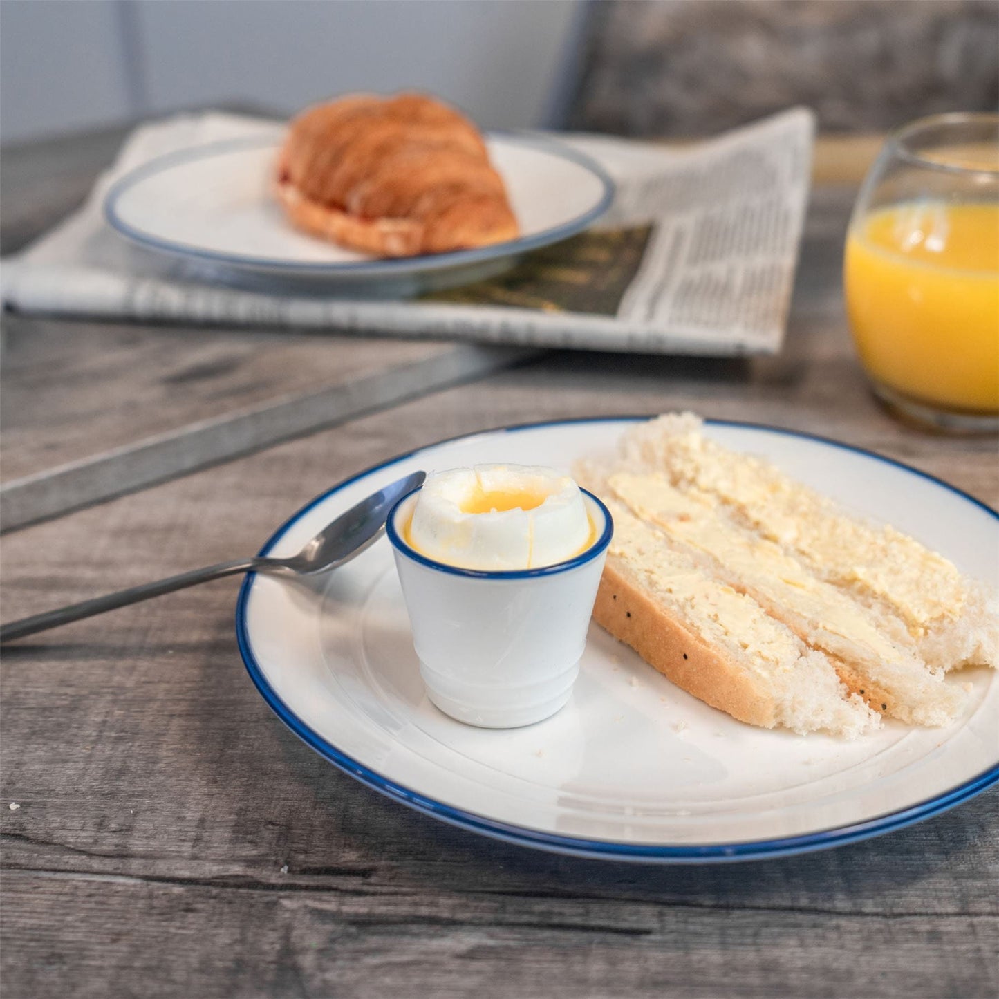 Farmhouse White Porcelain Egg Cups - Pack of Two