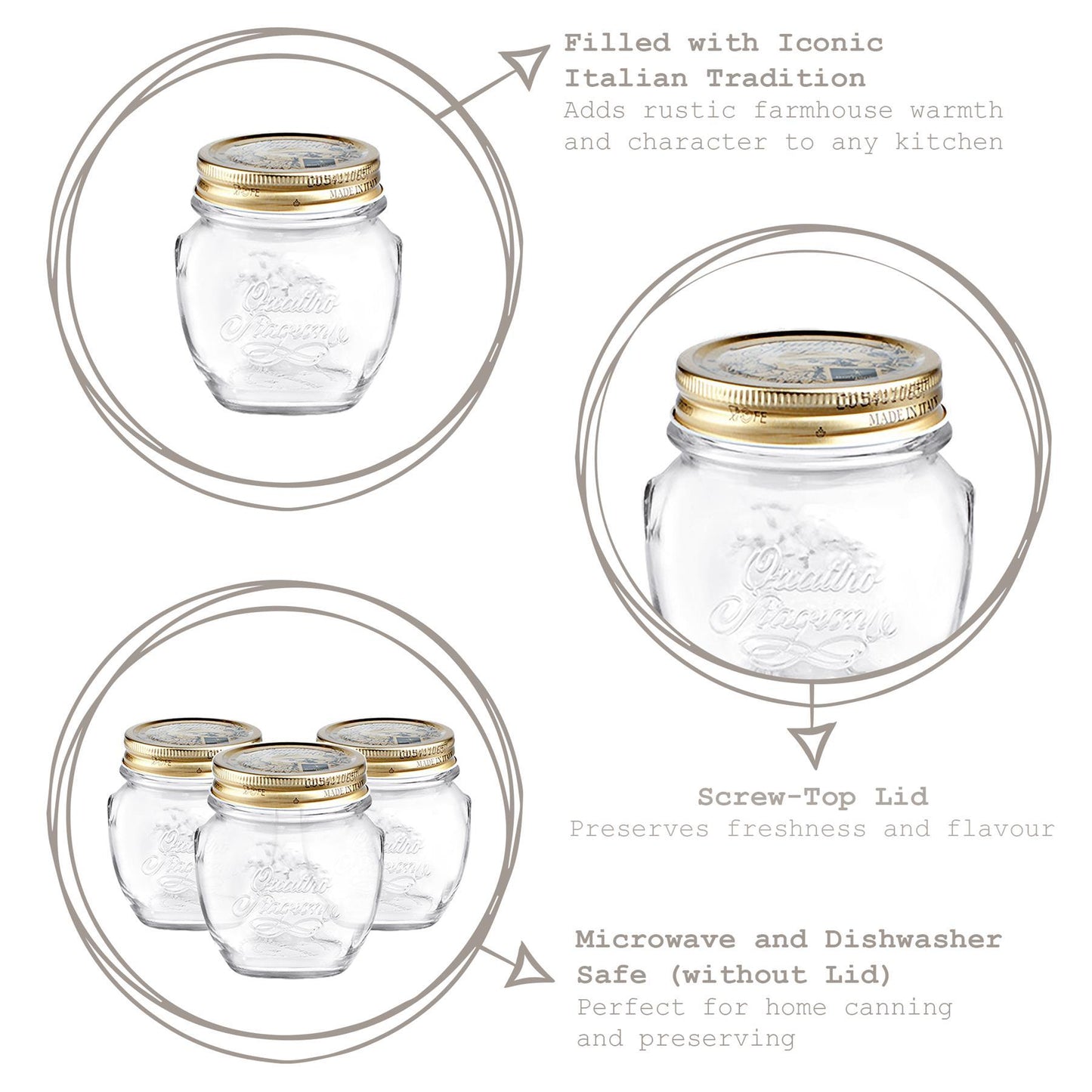 300ml Quattro Stagioni Amphora Glass Storage Jar