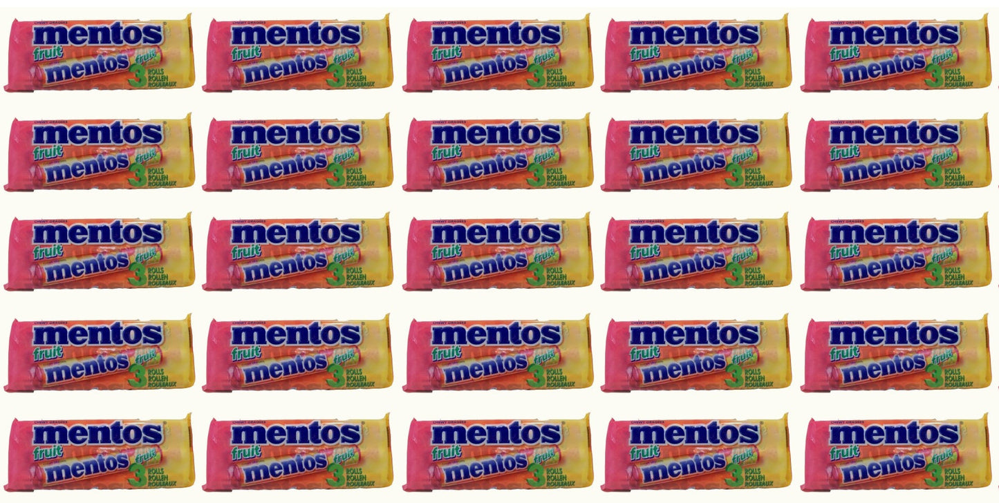25 x Mentos Chewy Dragees Fruit 3 X 38G