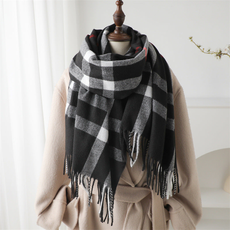Luxury Cashmere-Like Plaid Warm Shawl | Unisex Winter Scarf