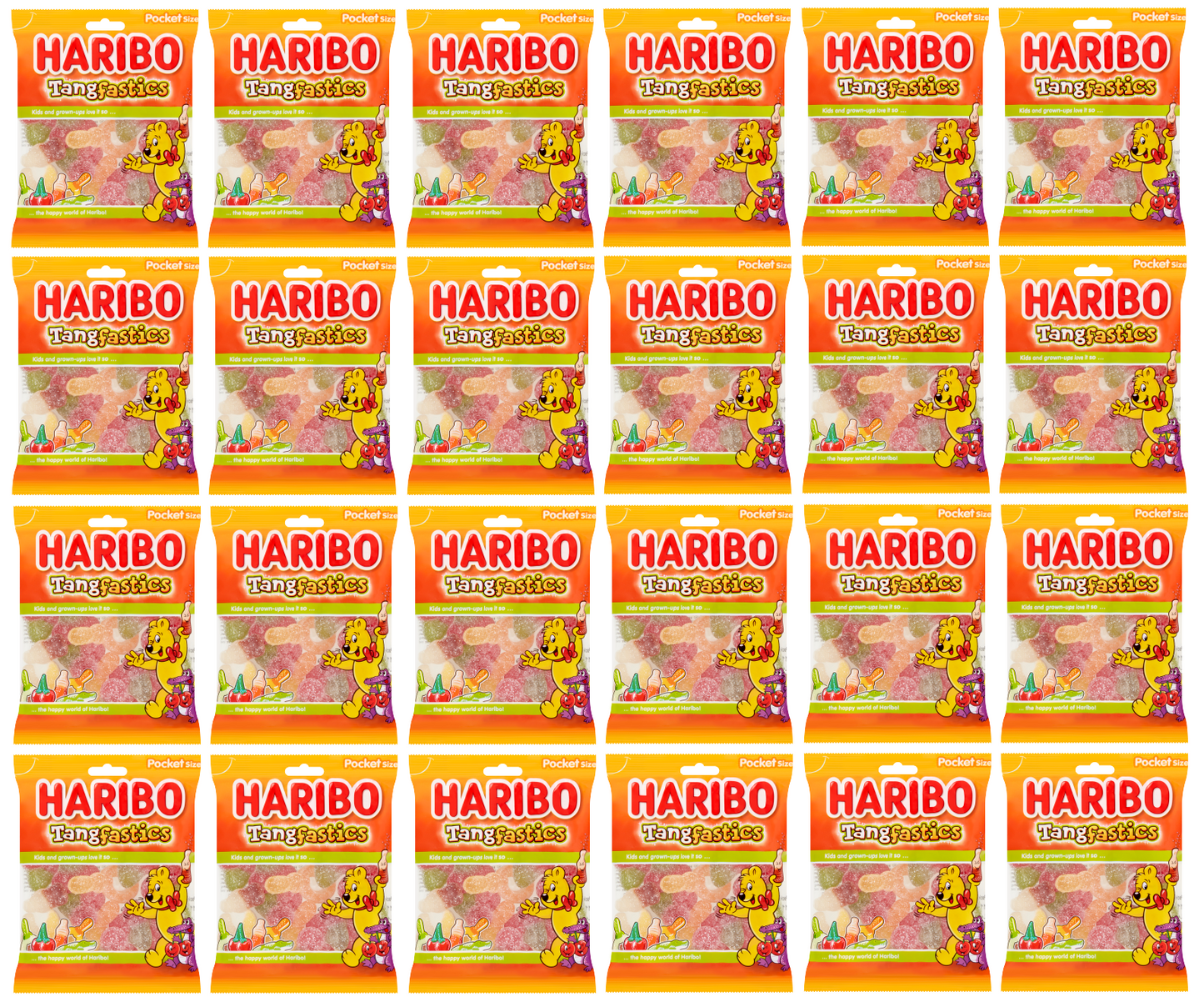 24 x Haribo Tangfastics Vending Bag 90Gm