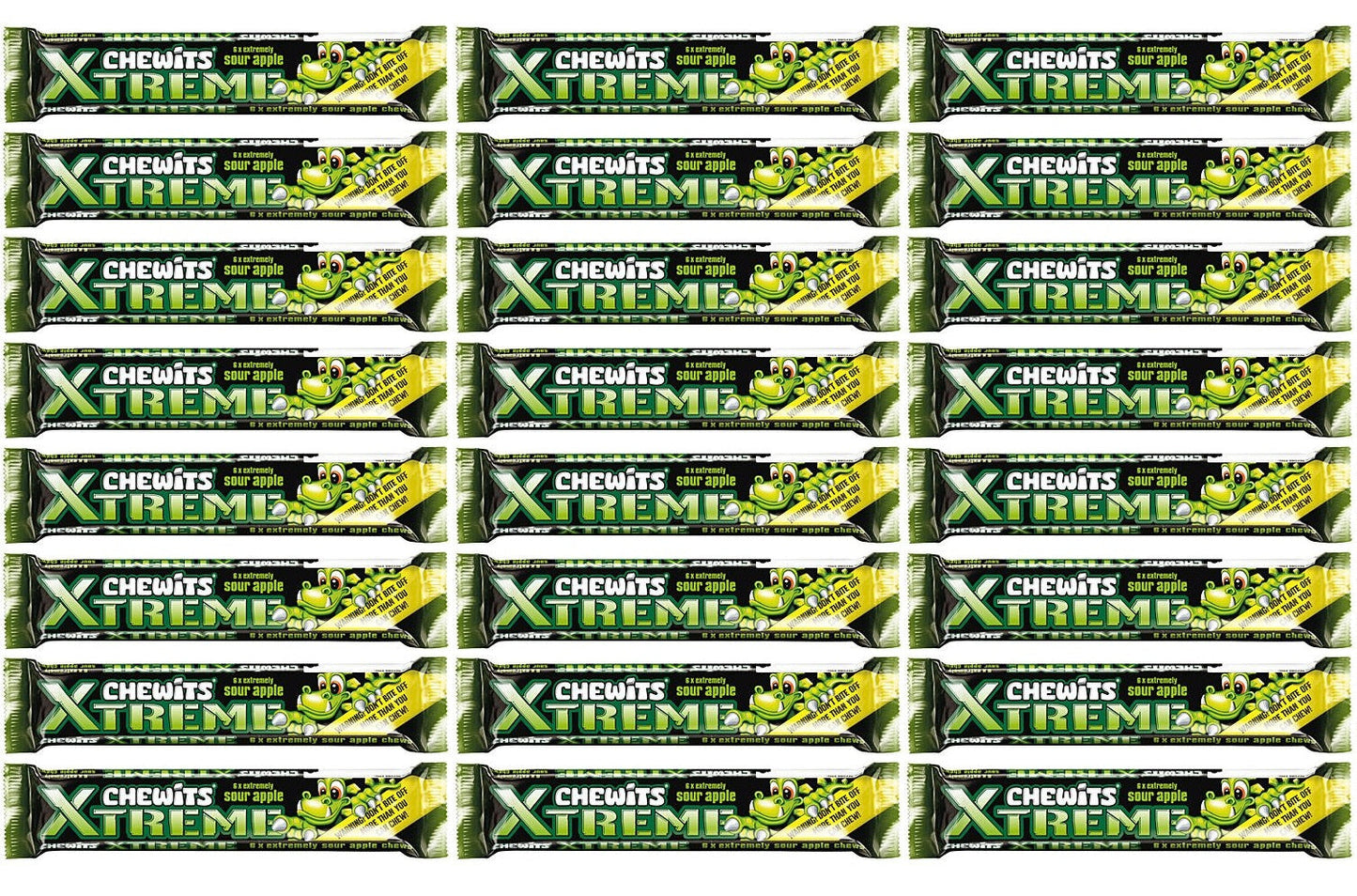 24 x Chewits Xtreme 6 X Extremely Sour Apple