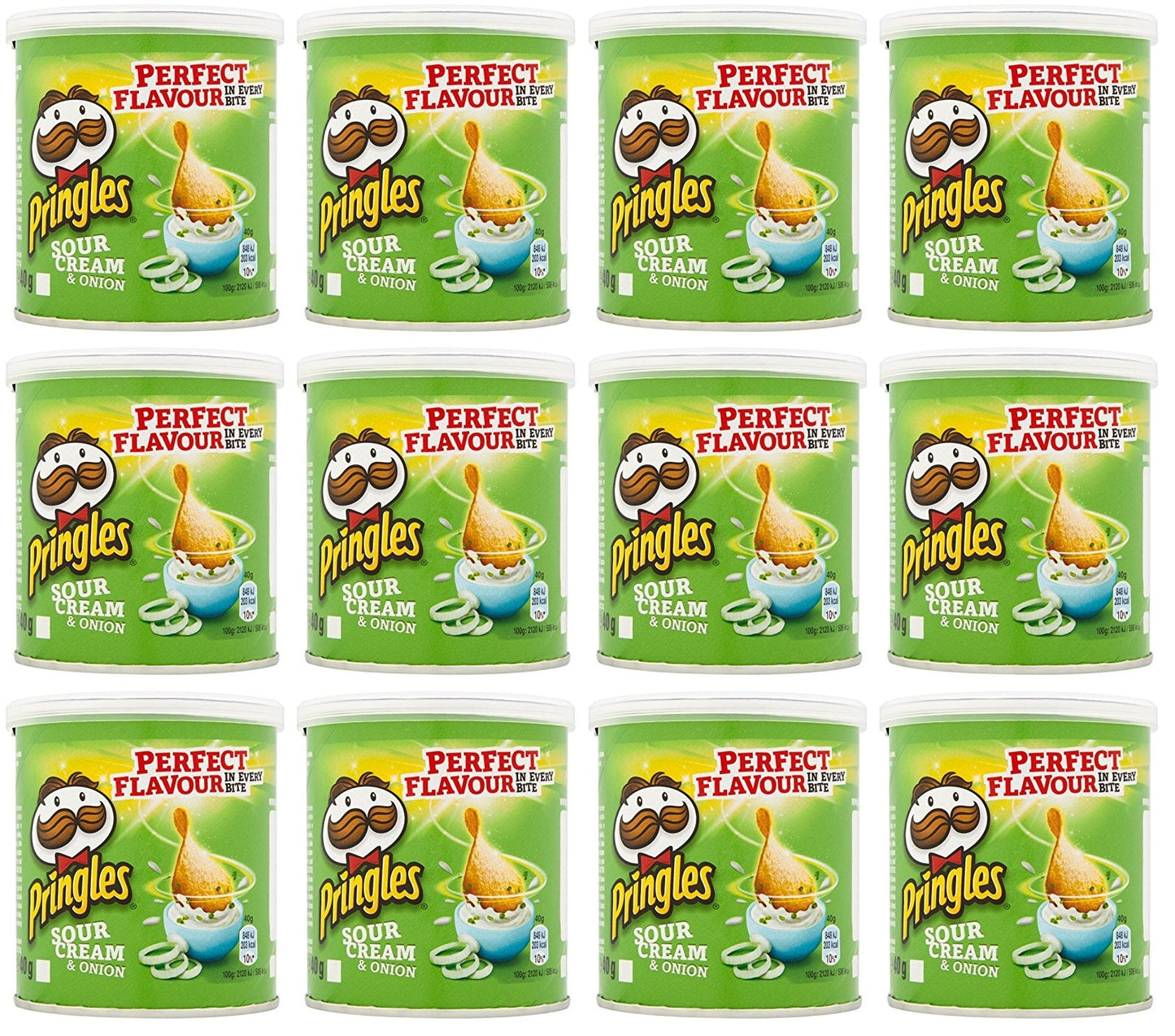 12 x Pringles Sour Cream & Onion 40G