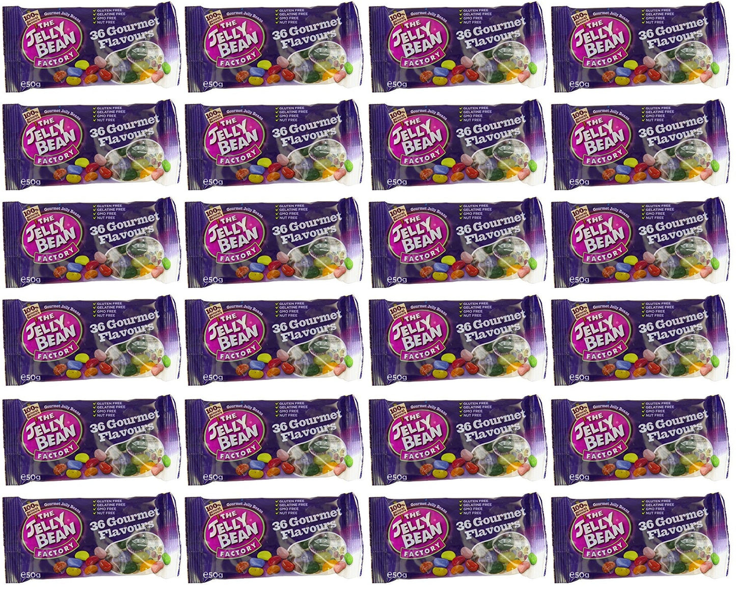 24 x The Jelly Bean Factory 36 Huge Flavours Gourmet Jelly Beans
