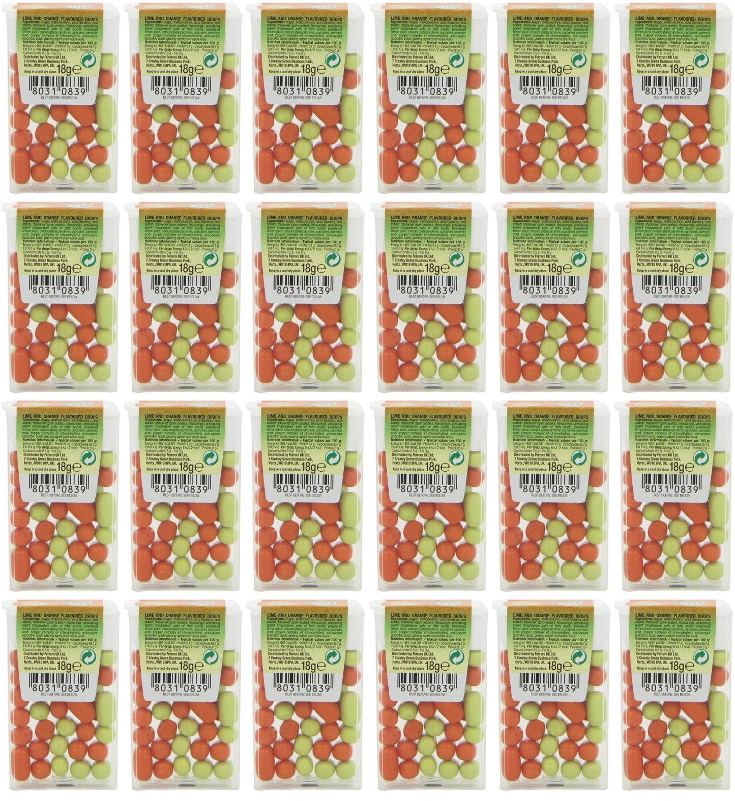 24 x Tic Tac Lime & Orange 18G