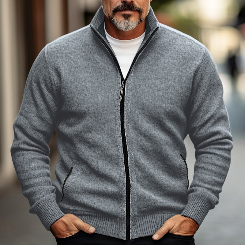 Men's Fleece-lined Thickened Sweater Trendy Sweater