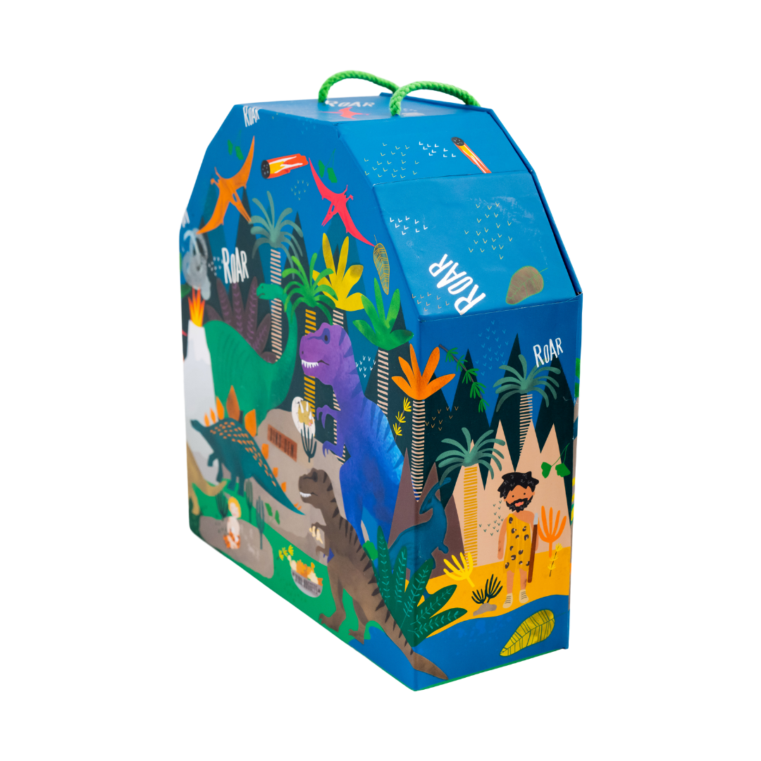 Playbox With Wooden Pieces - Dinosaur