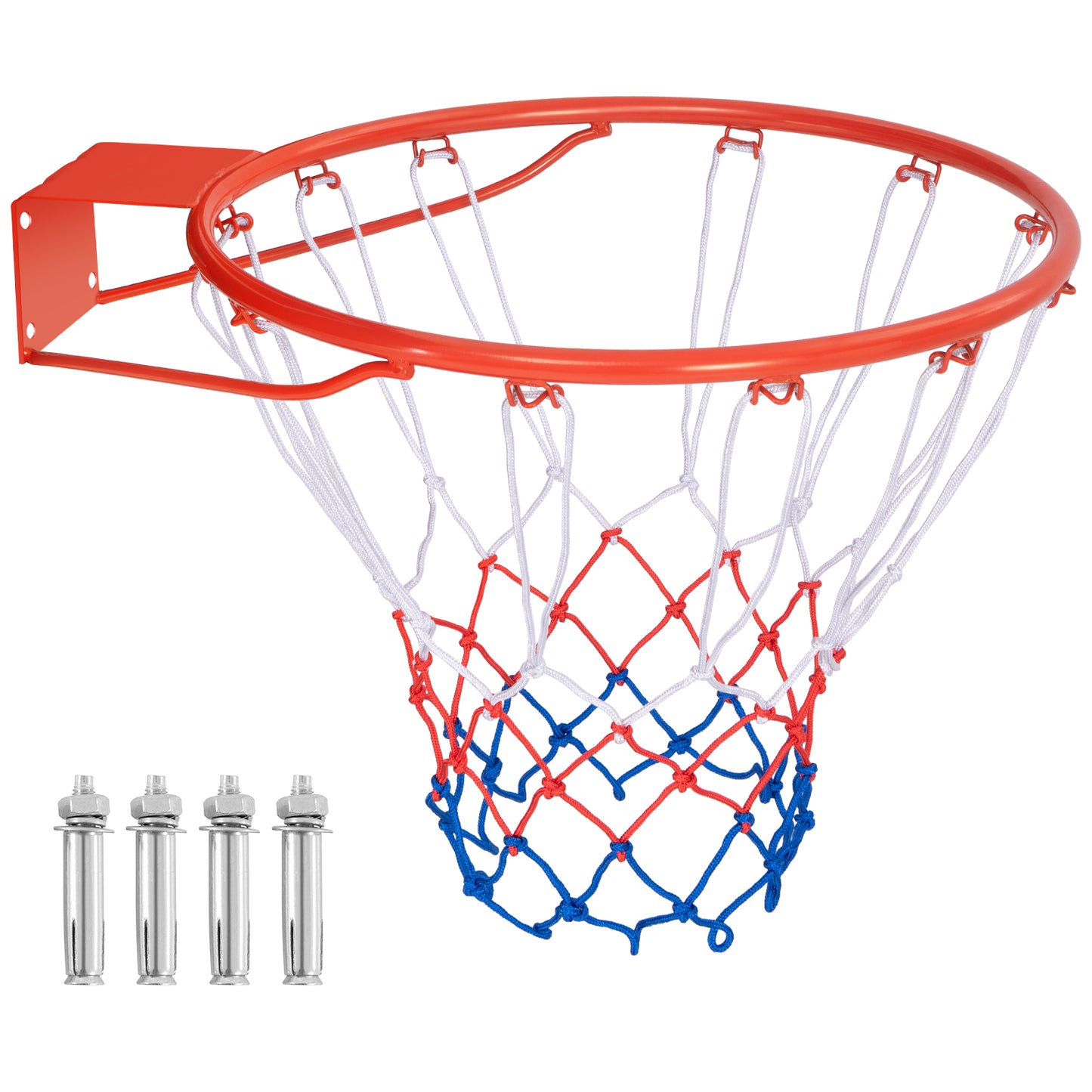 38 cm Heavy Duty Basketball Rim with All Weather Net and Mounting Hardware-Black