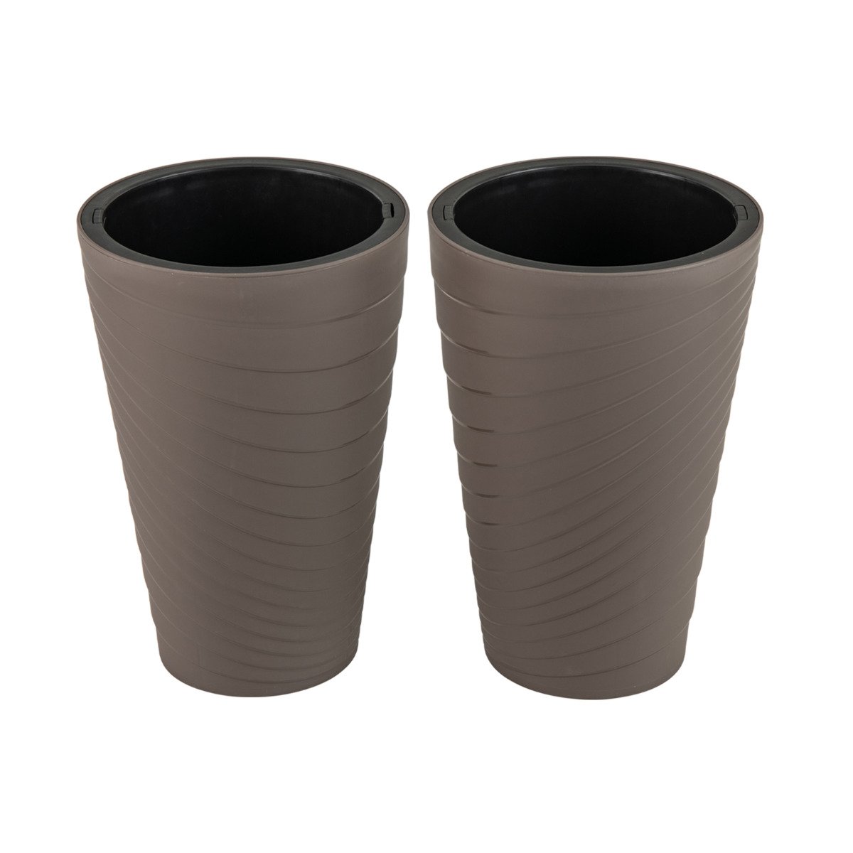 45 cm Tall Flower Pot Set of 2 Modern Decorative Planter Pots-Brown