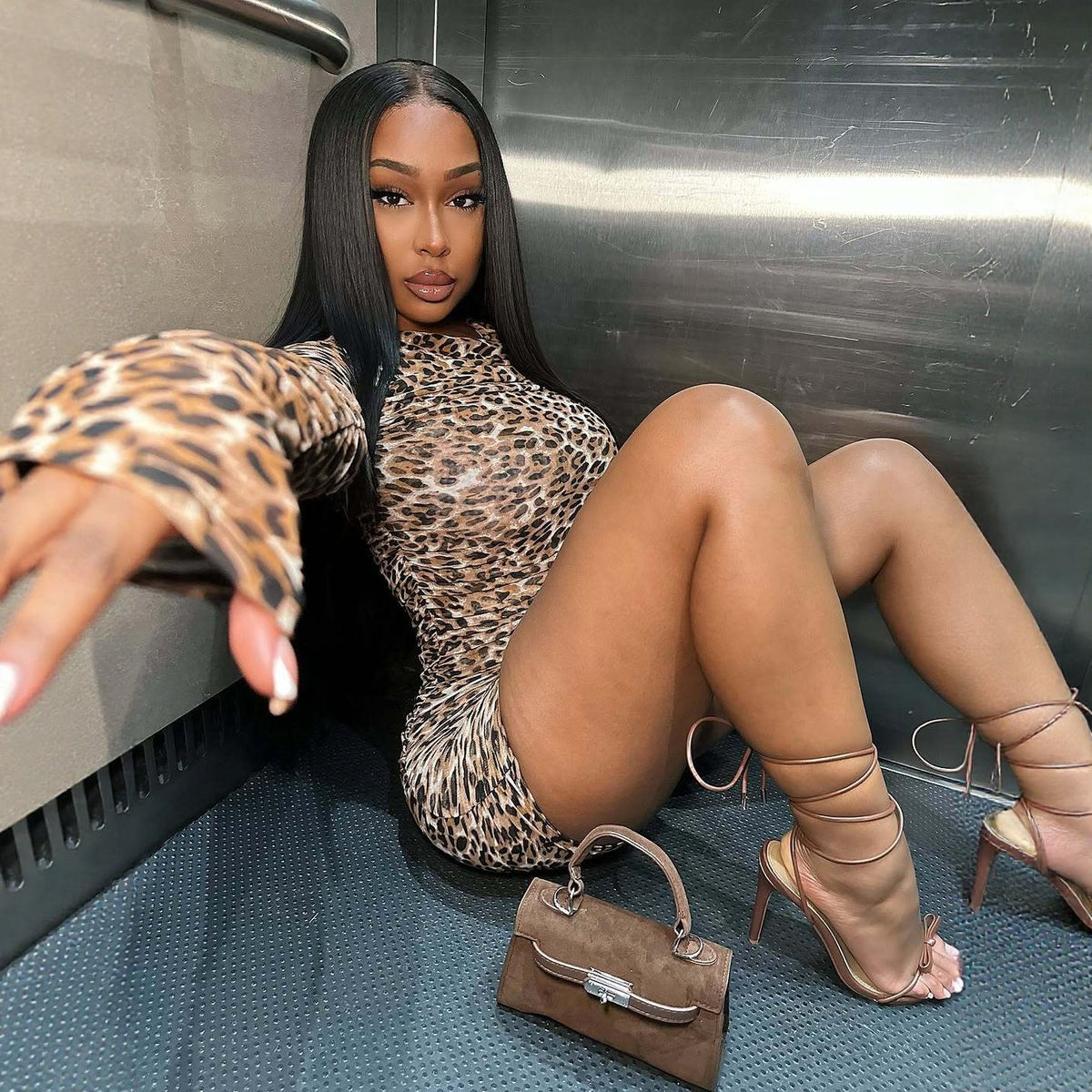 Elastic Sexy Leopard Print Jumpsuit For Women