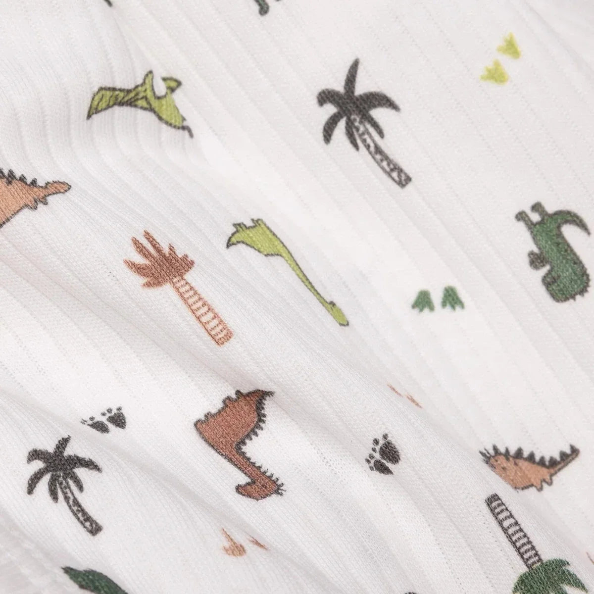 Tiffany Boys Bodysuit Dinosaur with Poppers V-Neck Long Sleeve - Ecru