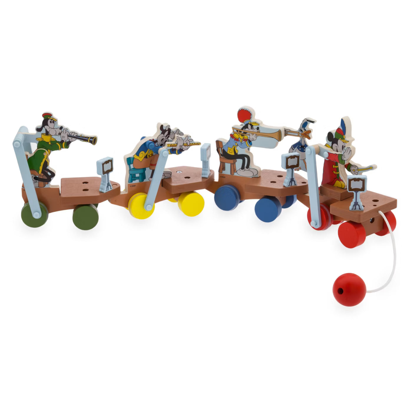 Disney store Mickey and Friends The Band Concert Disney100 Decades Wooden Pull Toy BRAND NEW