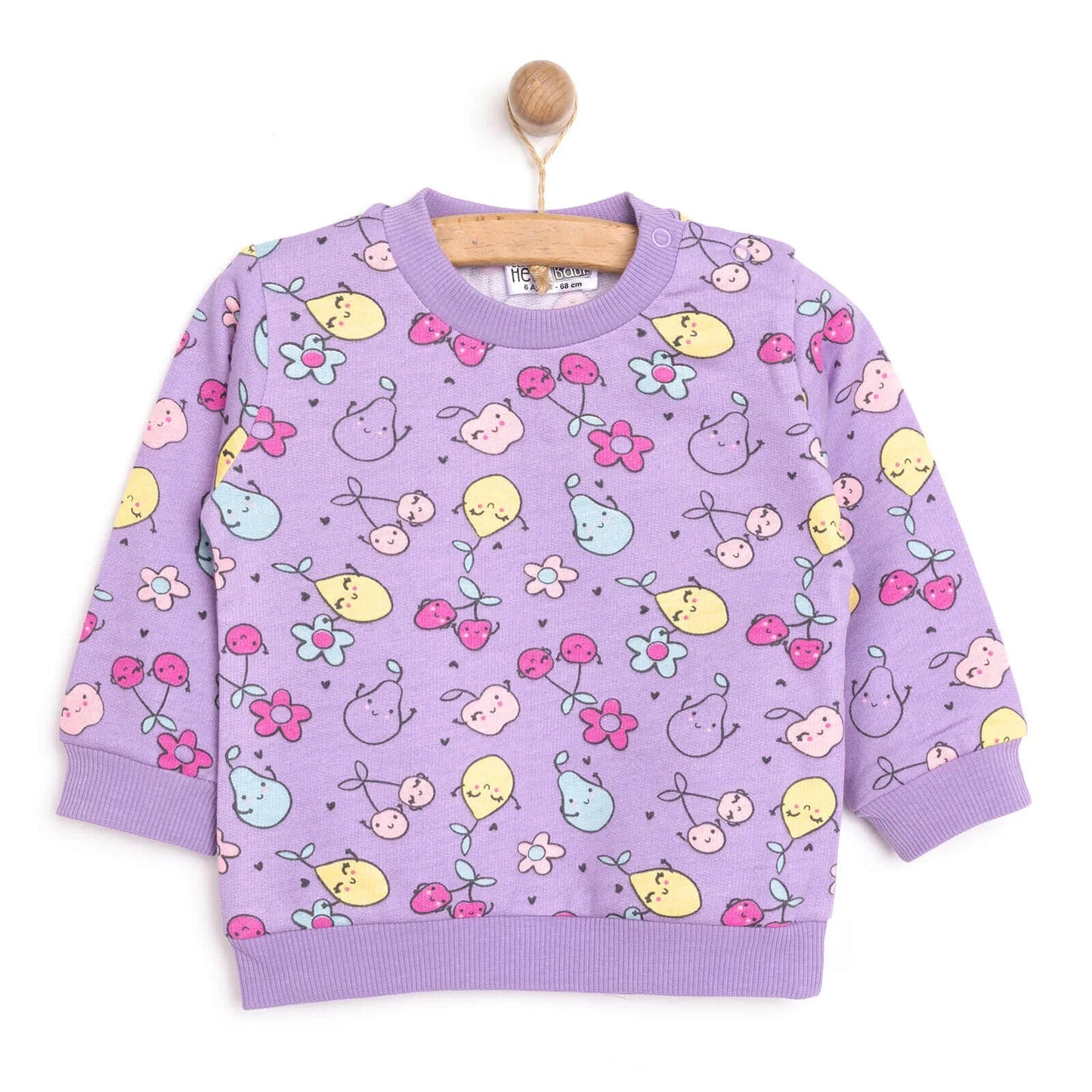 HelloBaby Baby Girl Fruit Patterned Sweatshirt - Printed