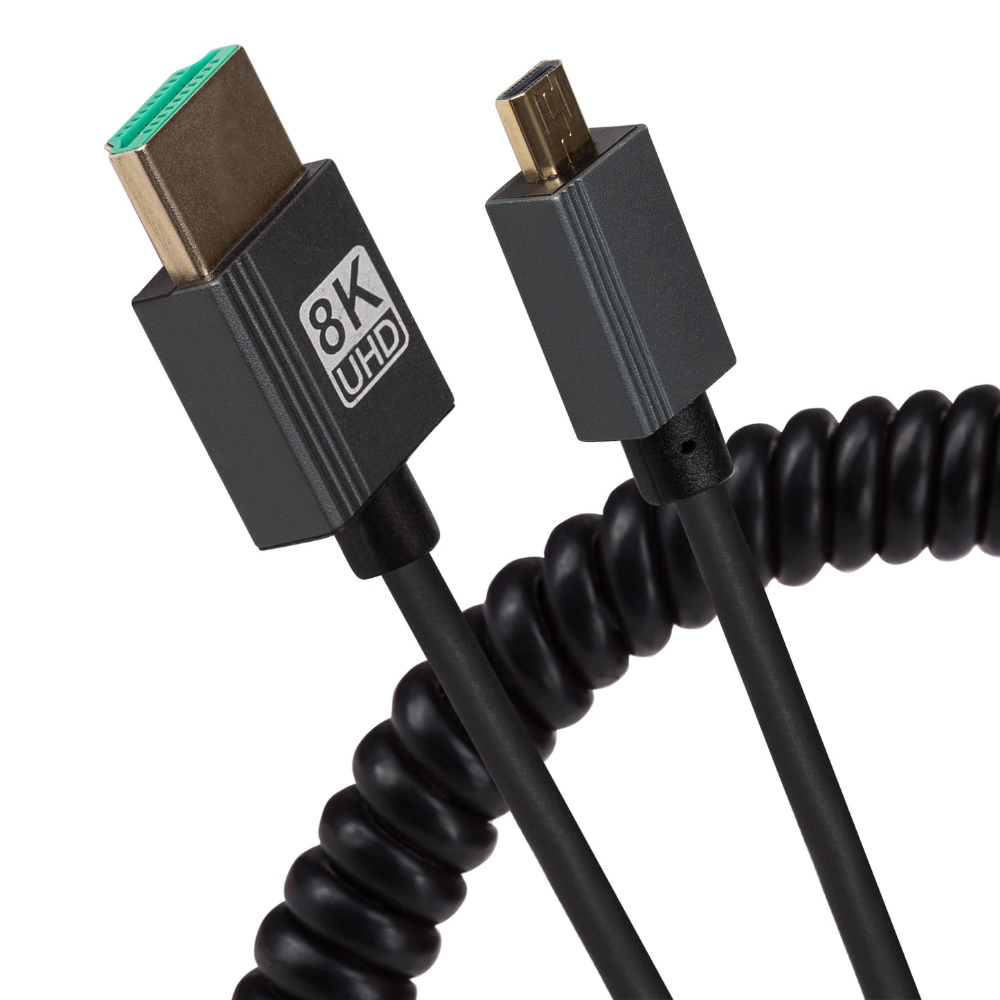 Maplin HDMI to Micro HDMI 8K Ultra HD Coiled Cable - Black, 1m