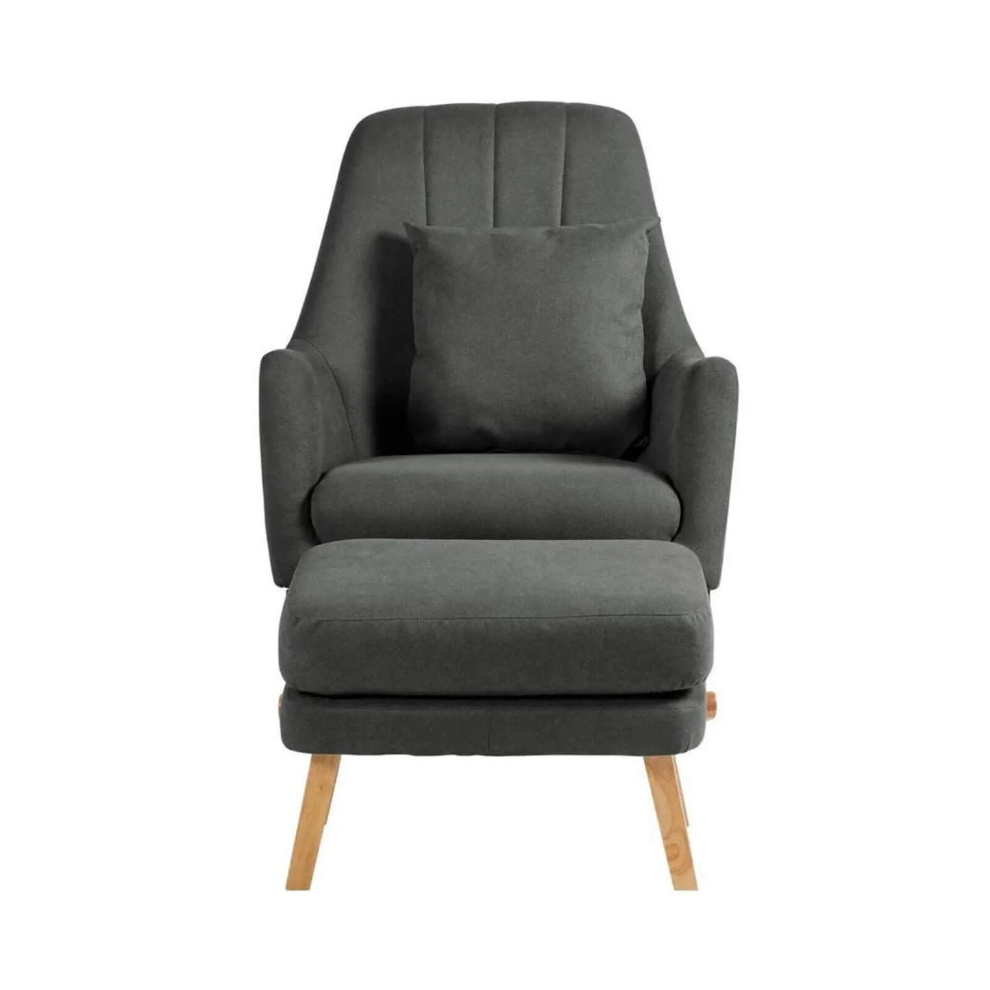 Ickle Bubba Eden Deluxe Nursery Chair & Stool - Charcoal Grey