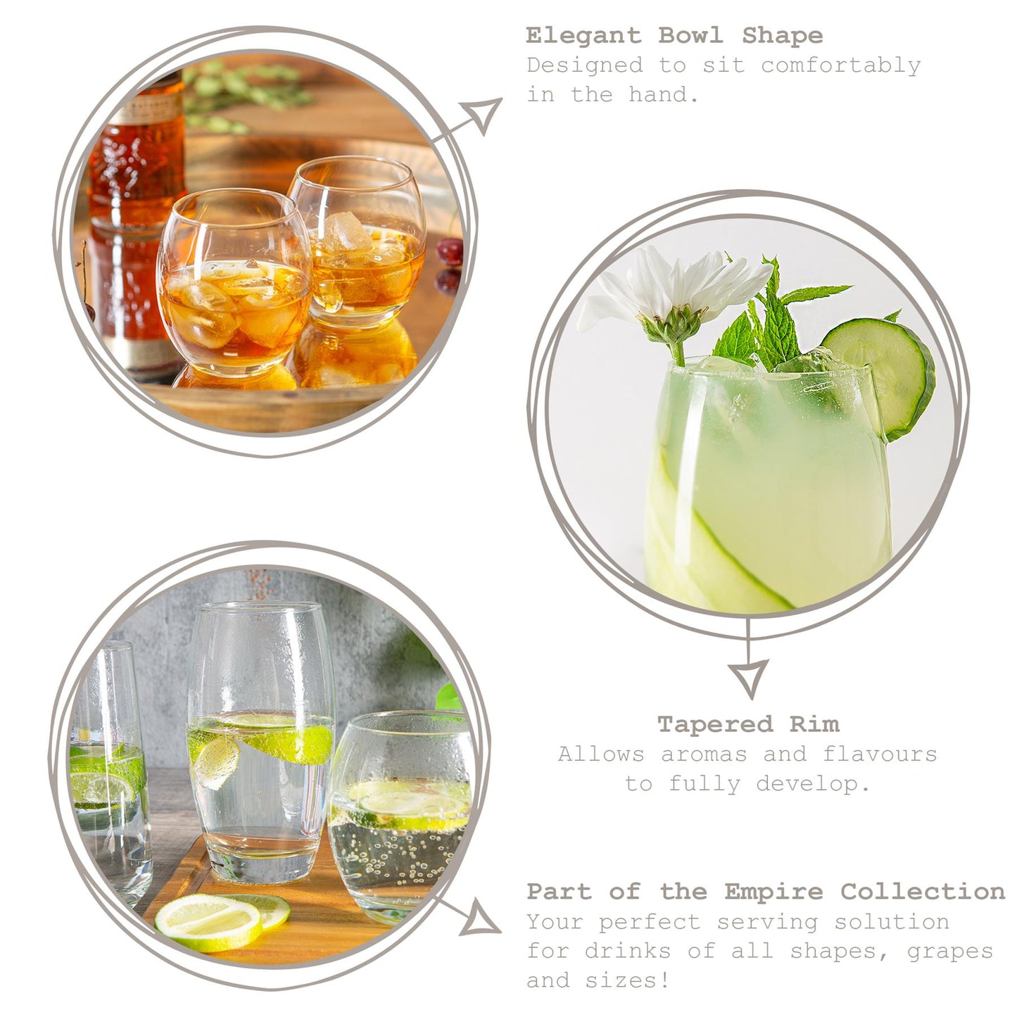 405ml Empire Whisky Glasses - Pack of Six