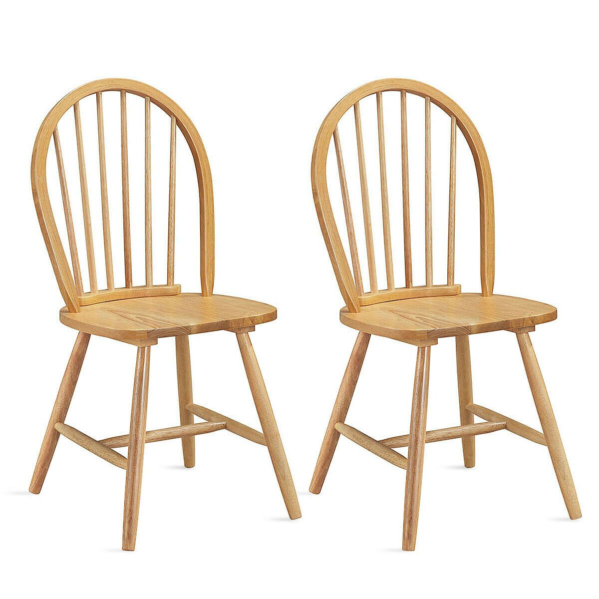 2 Piece Wooden Kitchen Dining chairs with High Spindle Back-Black