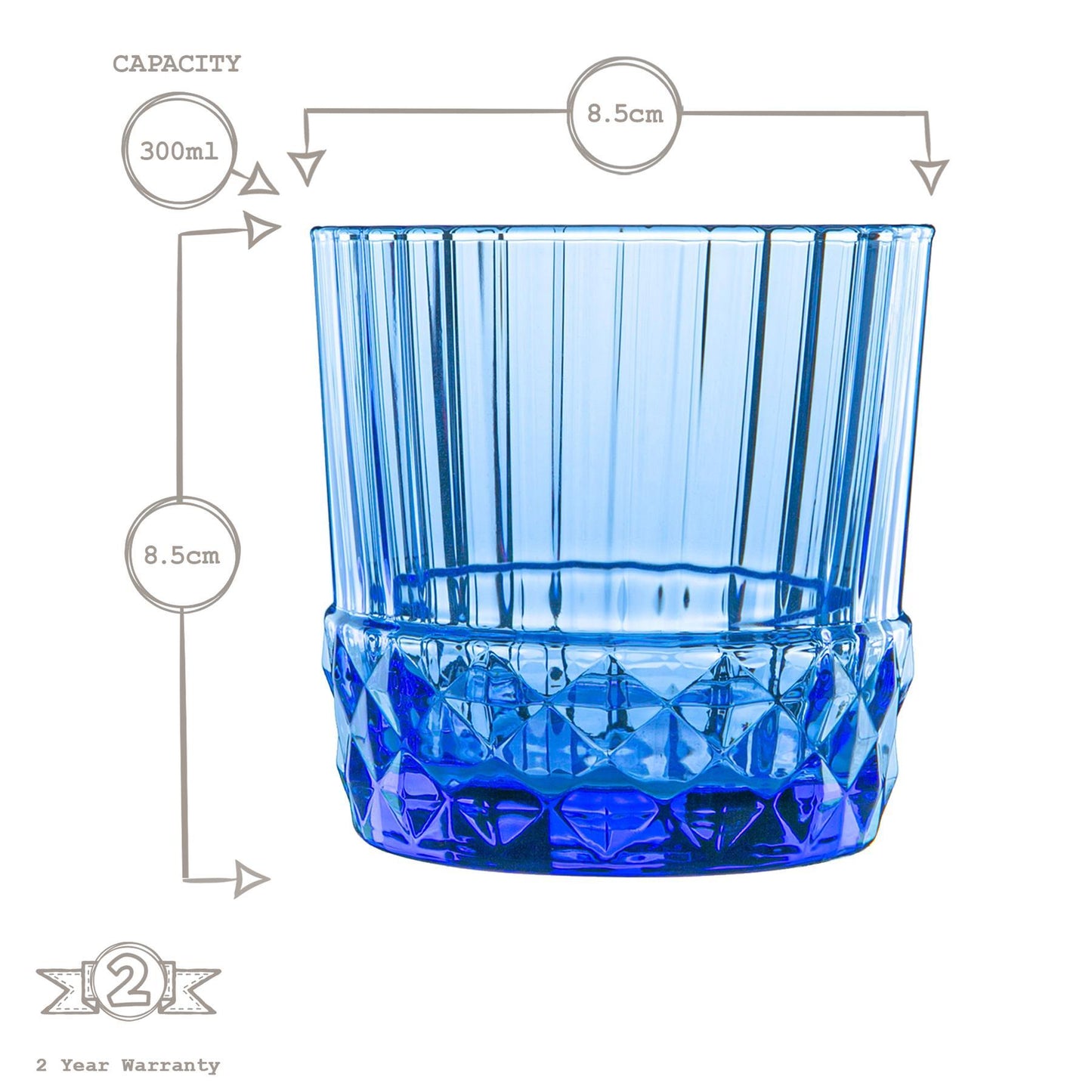 300ml America '20s Tumbler Glasses - Pack of Six