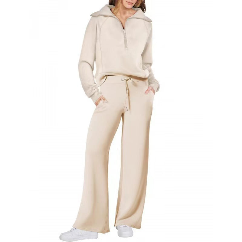 Europe And America Foreign Trade Autumn And Winter Fashion Casual Sport Two-piece Set For Women