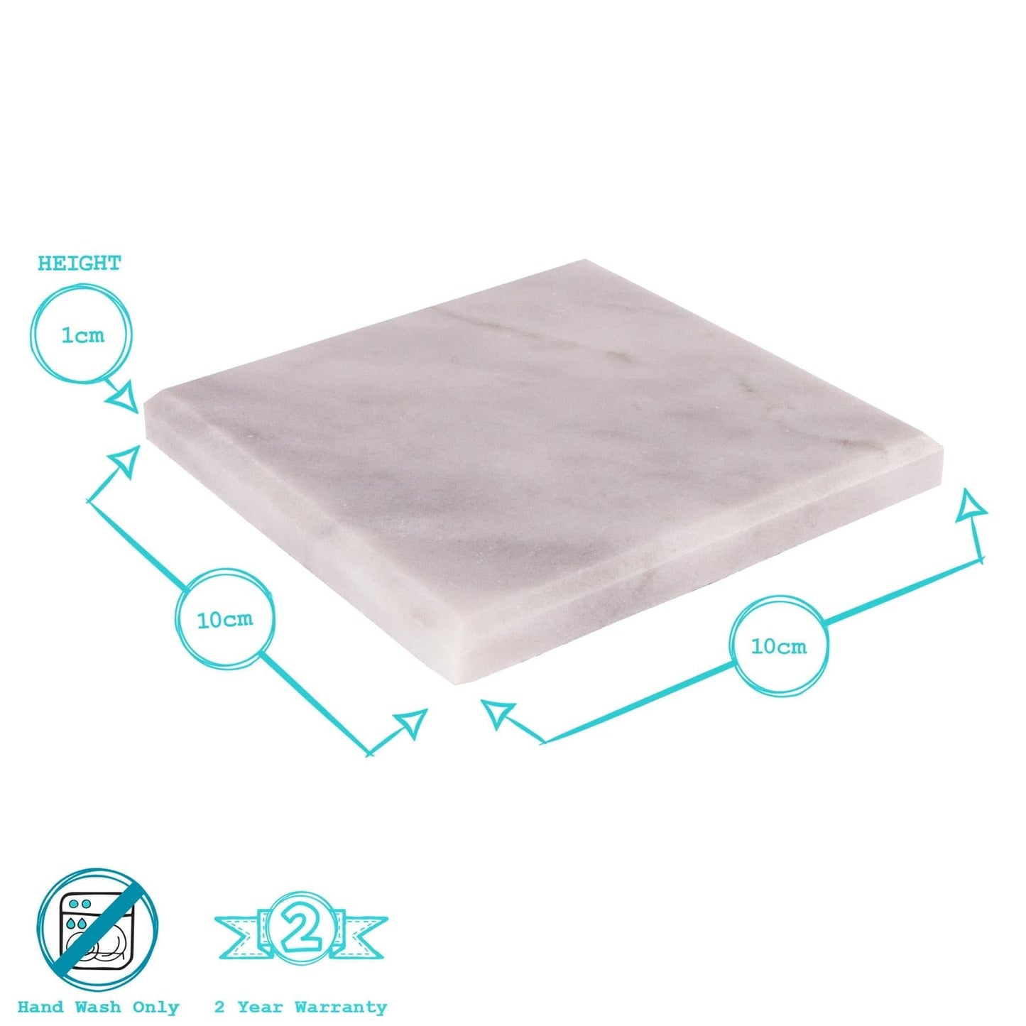 Square Marble Coasters - Pack of Six