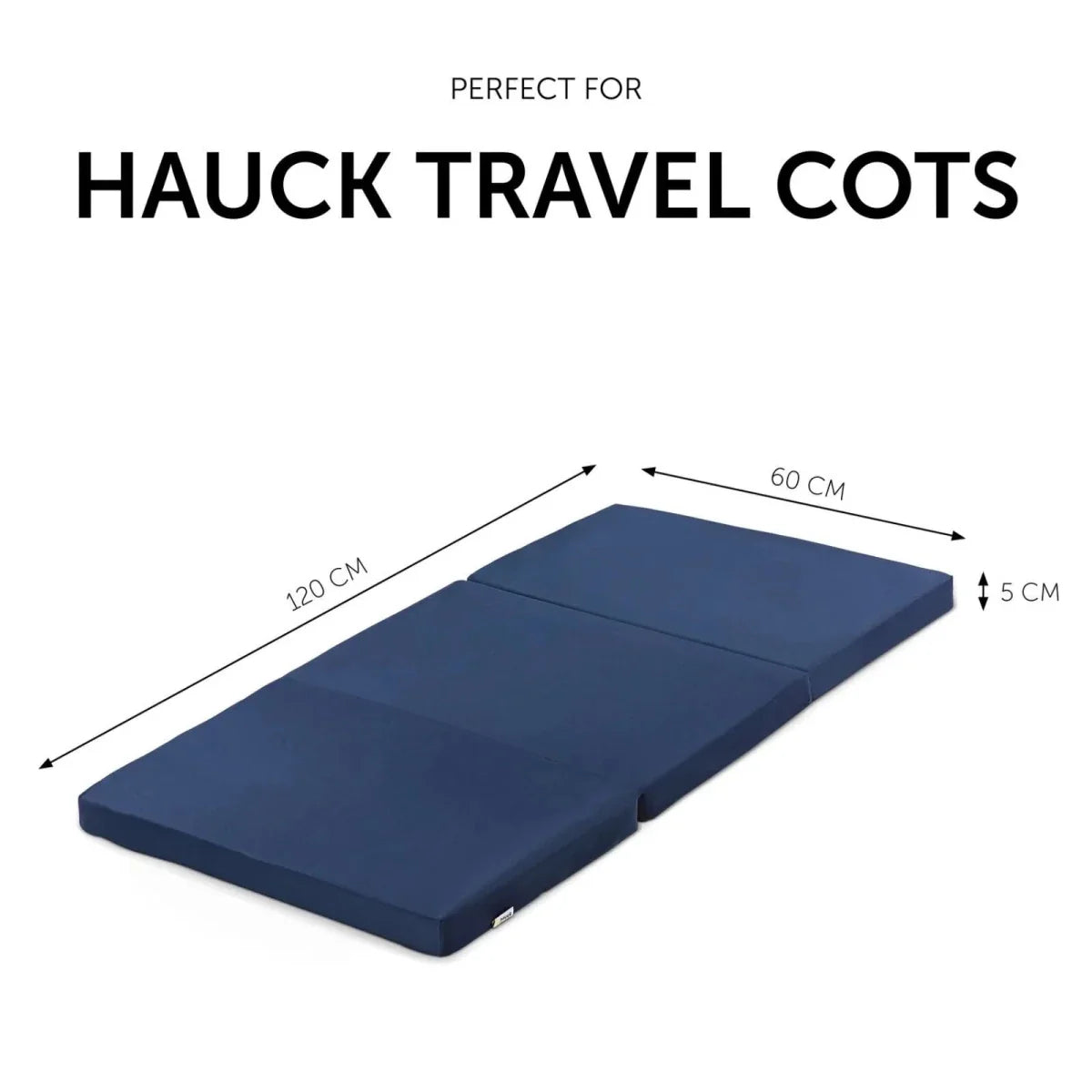 Hauck Sleeper Travel Cot Mattress 120 x 60cm - Navy