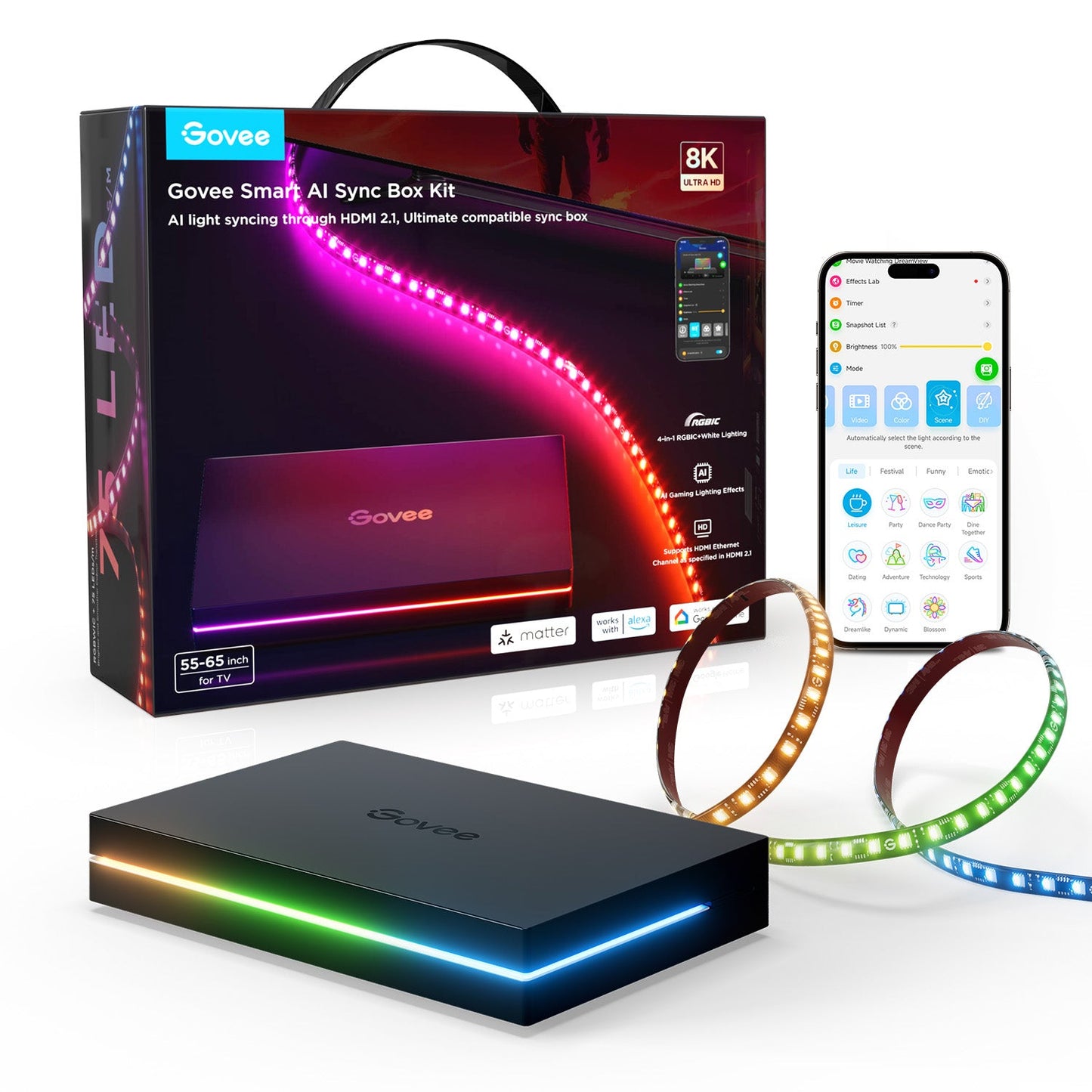 GOVEE AI SYNC BOX KIT 2 FOR TVS 55-65 IN