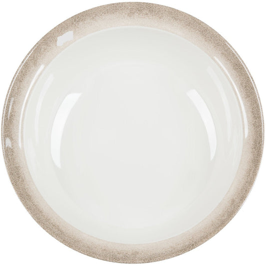 Jazz Round Melamine Bowl with Crackle-Finished Border 15" x 5"