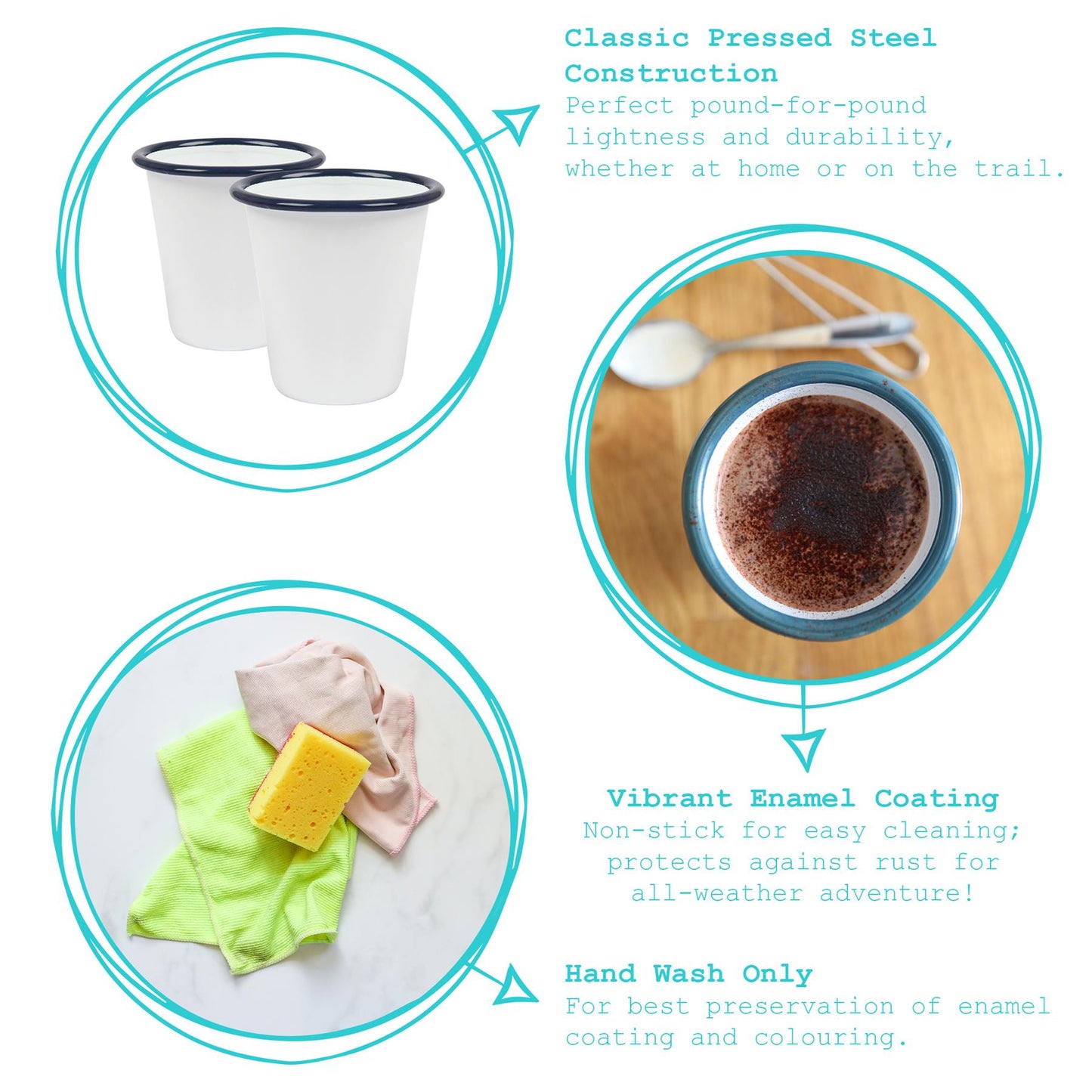 300ml White Enamel Tumbler