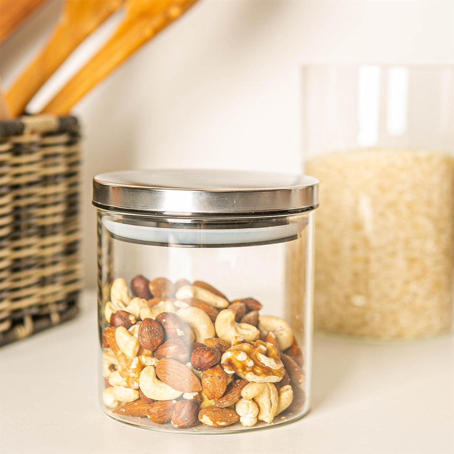 550ml Scandi Storage Jar with Metallic Lid