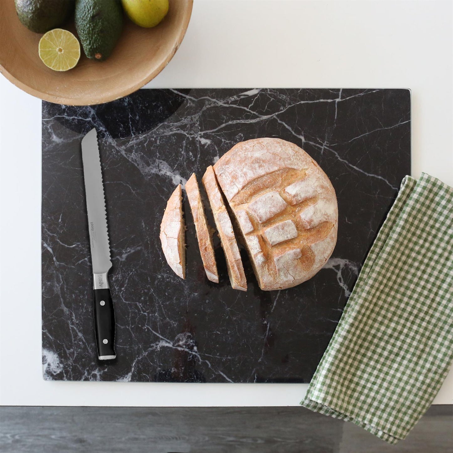 Rectangle Glass Chopping Board - 50cm x 40cm - Marble