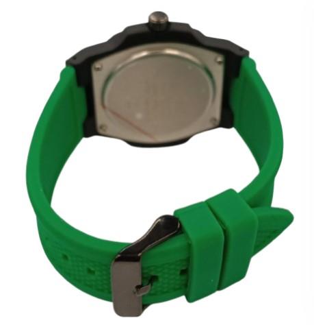 Clasico Mens Ladies Water Resistant Arabic Square Dial Green Rubber Strap Watch