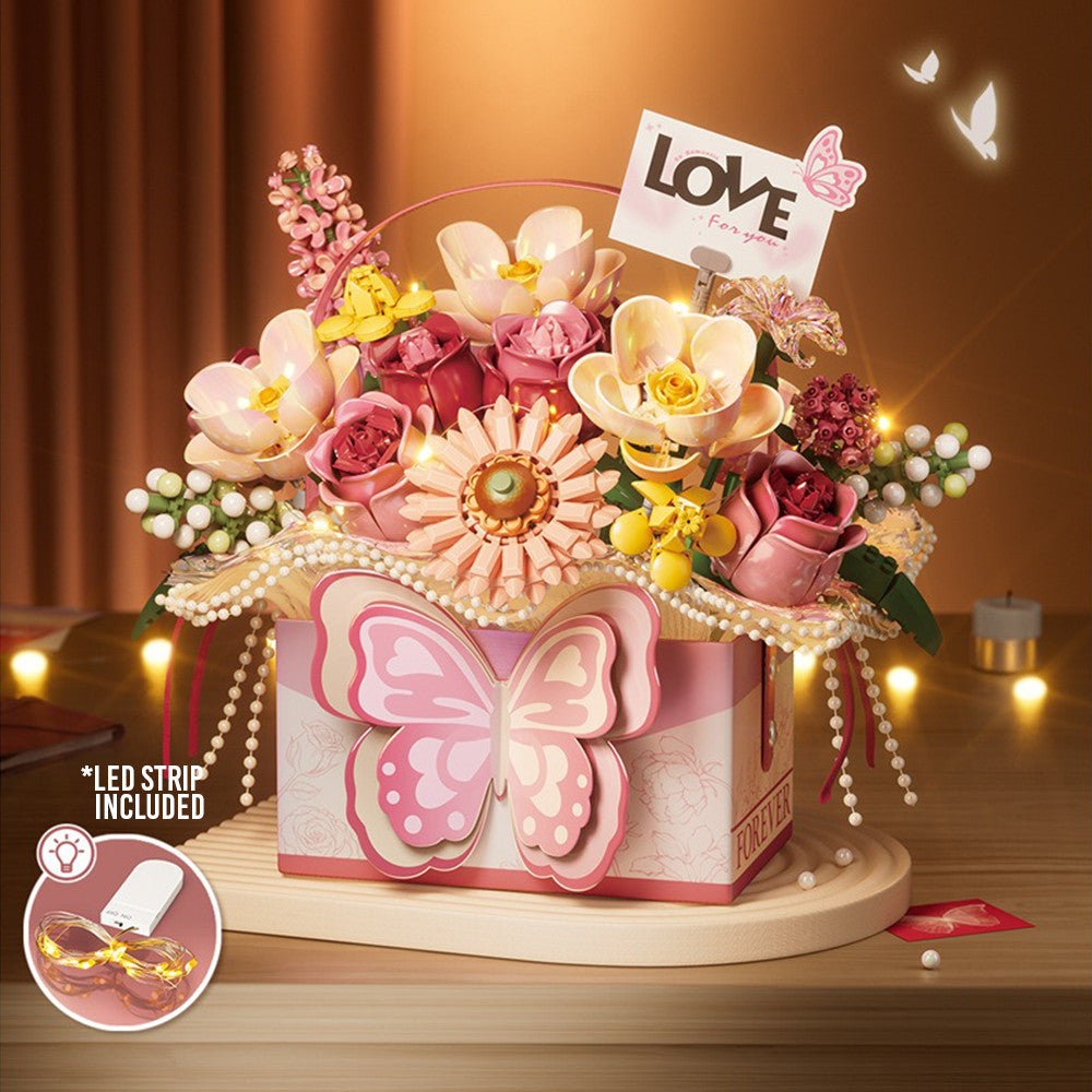LOZ Eternal Flowers Pink Butterfly Bouquet 1967