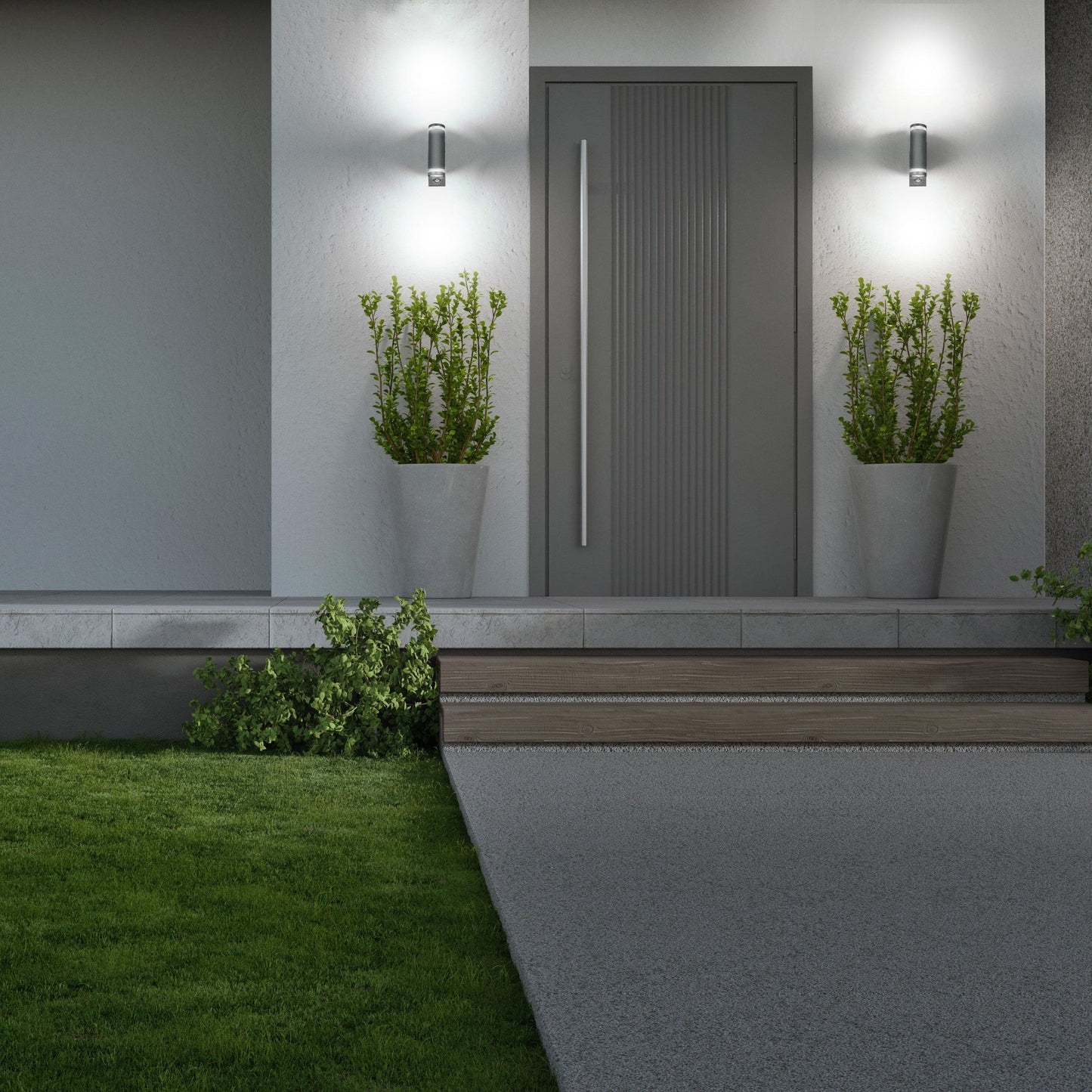 4lite Marinus GU10 Bi-Directional Outdoor Wall Light with PIR - Anthracite