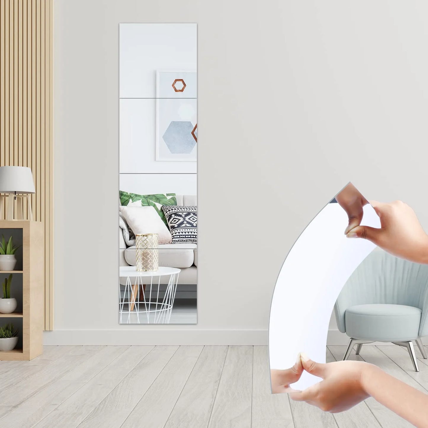 4PCs 3D Mirror Wall Stickers