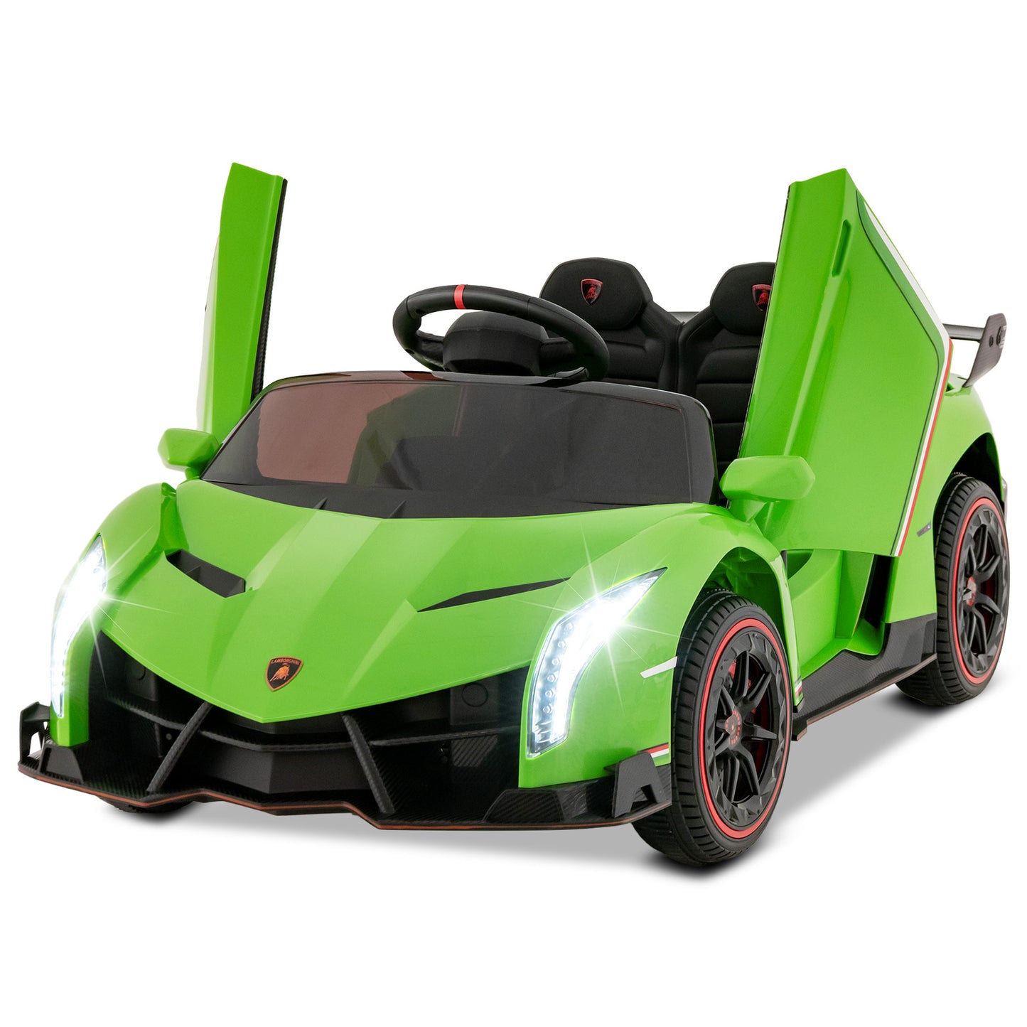 4WD Kids Ride On Sports Car Lamborghini with Taillights-Black